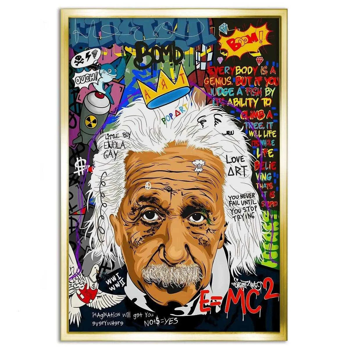 Everybody is a genius - Einstein - Leinwandbild Pop Art - - 120x160 cm 150x200 cm 20x30 cm 40x60 cm 60x90 cm 80x120 cm albert einstein Art Exhibitions canvas colorful Educational Settings einstein pop art Foto auf Leinwand Gift for Scientists Gift for Teachers Home Decor leinwandbilder leinwandbilder motivation luxury canvas luxury wall art motivation wandbild multicolor Office Decor picture pop art pop art canvas Science-themed Events text wall art wandbilder