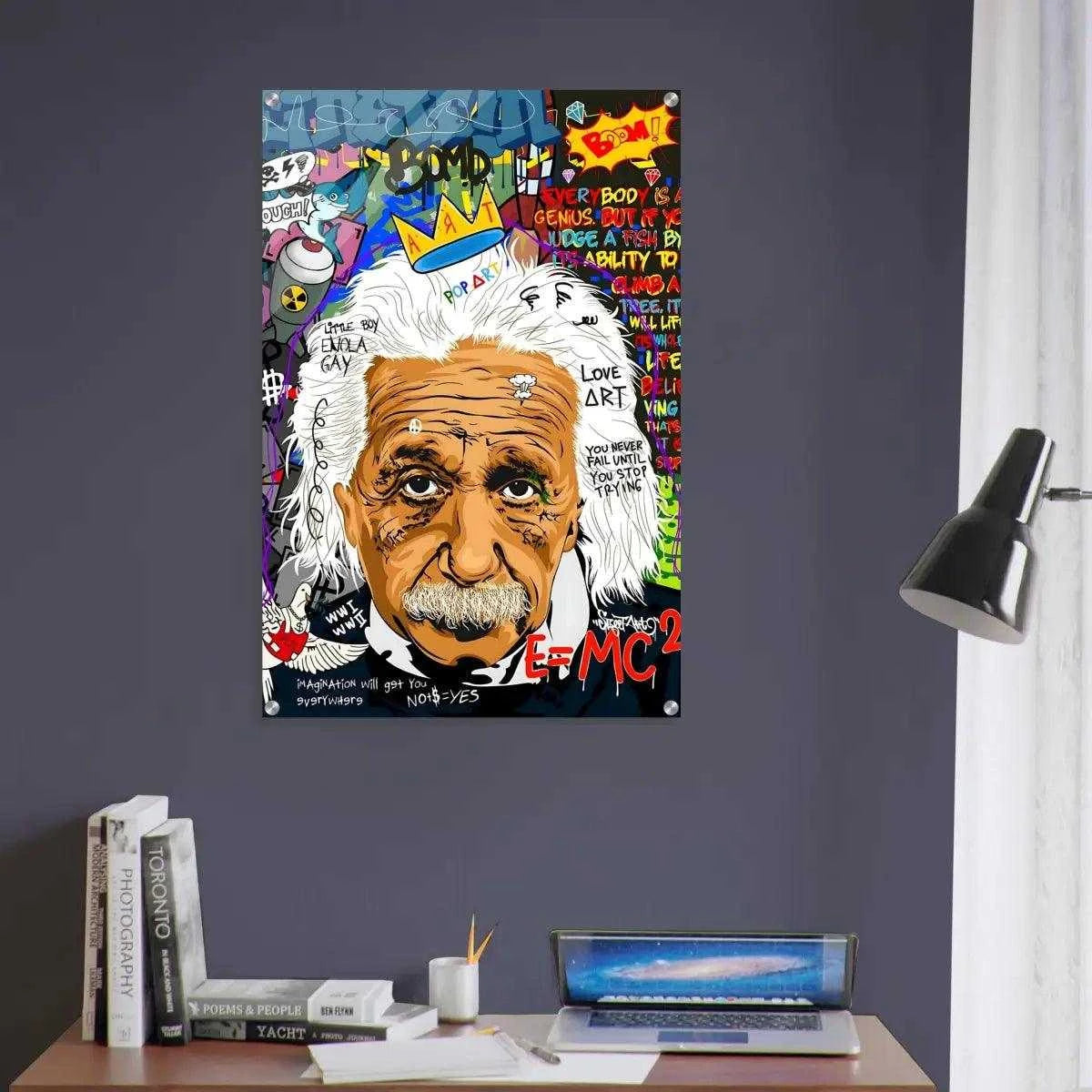 Everybody is a genius - Einstein - Leinwandbild Pop Art - - 120x160 cm 150x200 cm 20x30 cm 40x60 cm 60x90 cm 80x120 cm albert einstein Art Exhibitions canvas colorful Educational Settings einstein pop art Foto auf Leinwand Gift for Scientists Gift for Teachers Home Decor leinwandbilder leinwandbilder motivation luxury canvas luxury wall art motivation wandbild multicolor Office Decor picture pop art pop art canvas Science-themed Events text wall art wandbilder