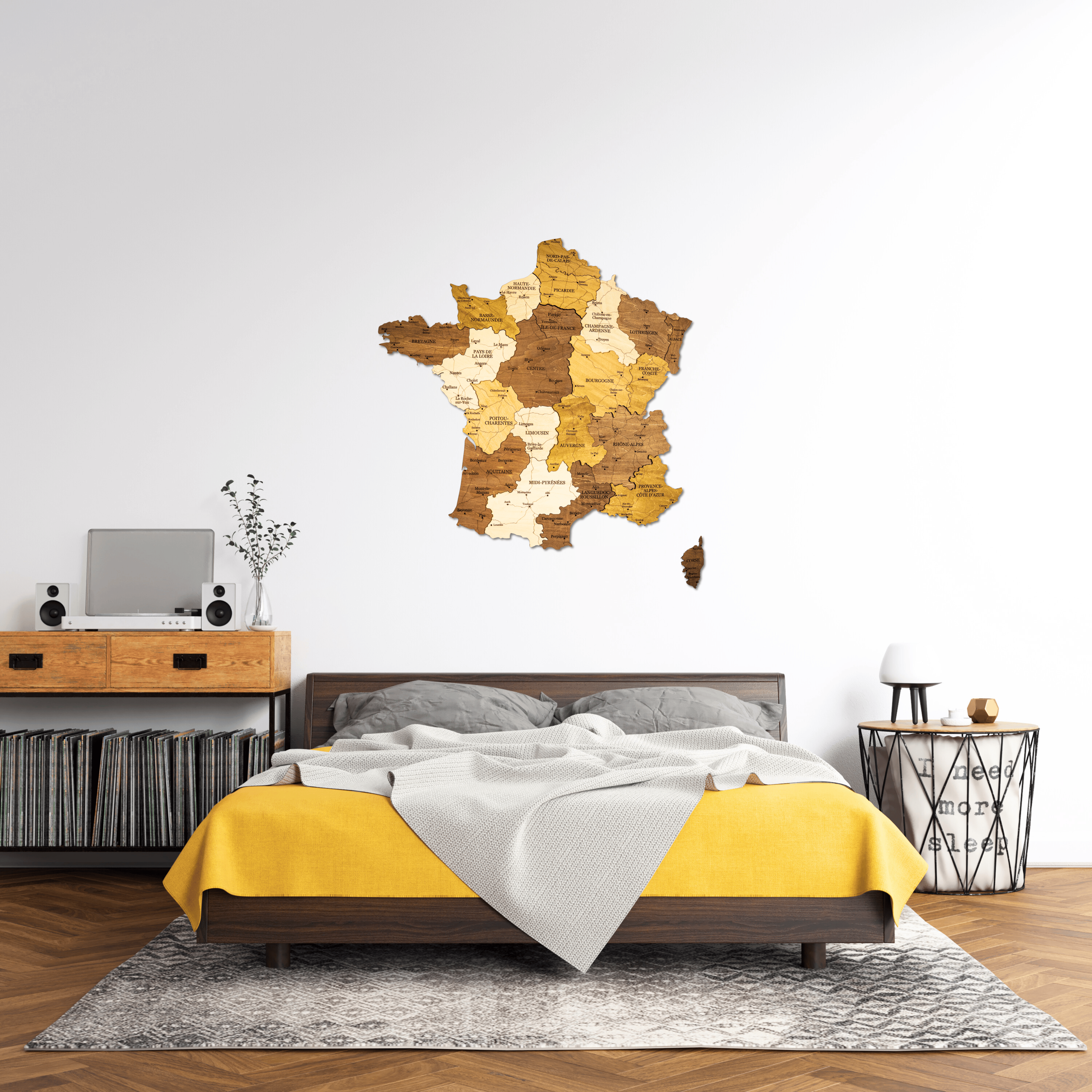 Frankreich 3D Holzkarte The5thFlavour 3D Wooden Country Maps