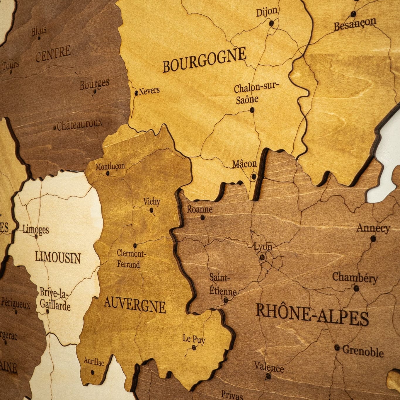 Frankreich 3D Holzkarte The5thFlavour 3D Wooden Country Maps