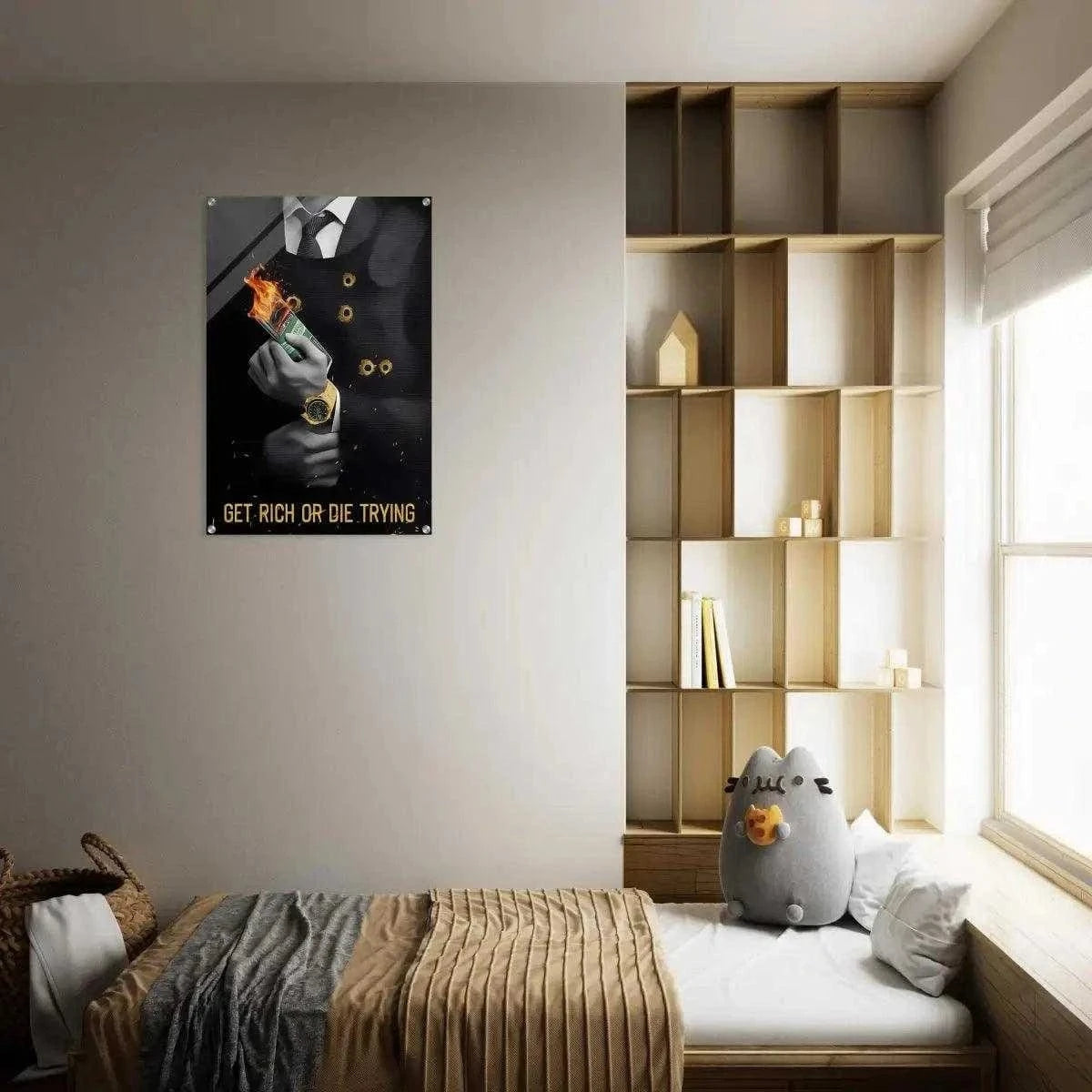 Get rich or die trying - Leinwandbild Motivation SimpleCanvas Canvas