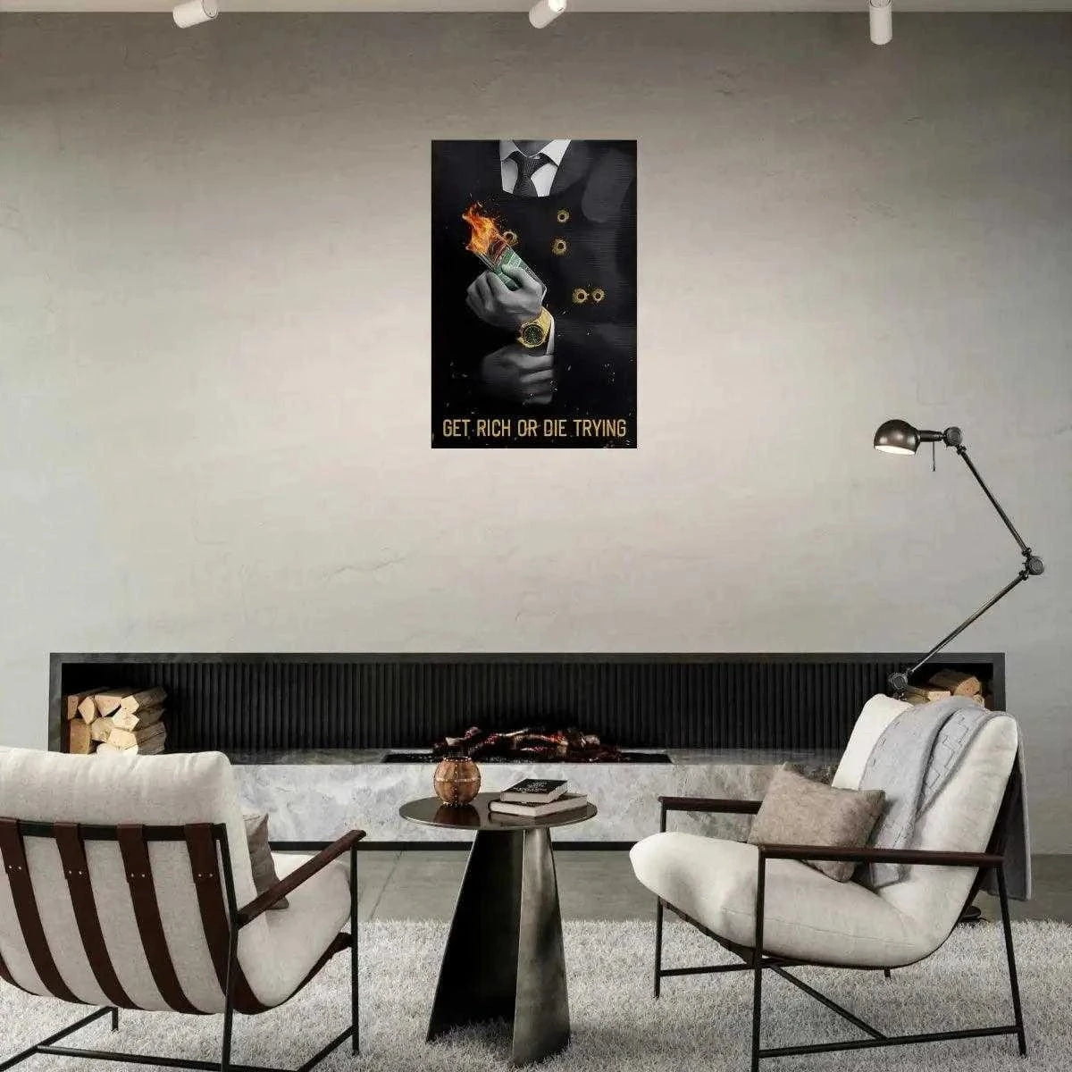 Get rich or die trying - Leinwandbild Motivation SimpleCanvas Canvas