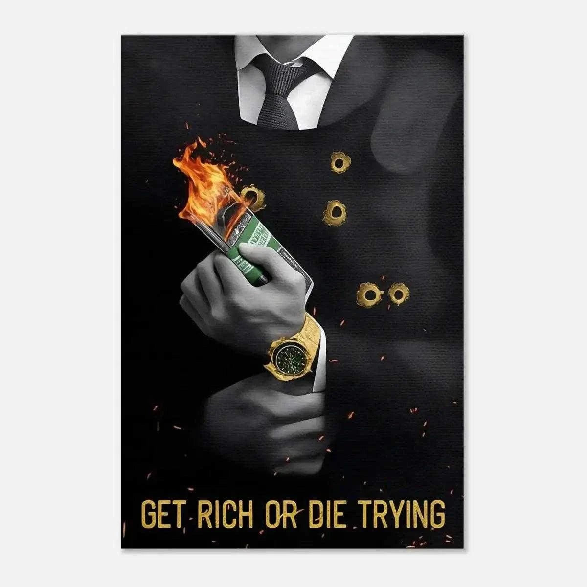 Get rich or die trying - Leinwandbild Motivation SimpleCanvas Canvas