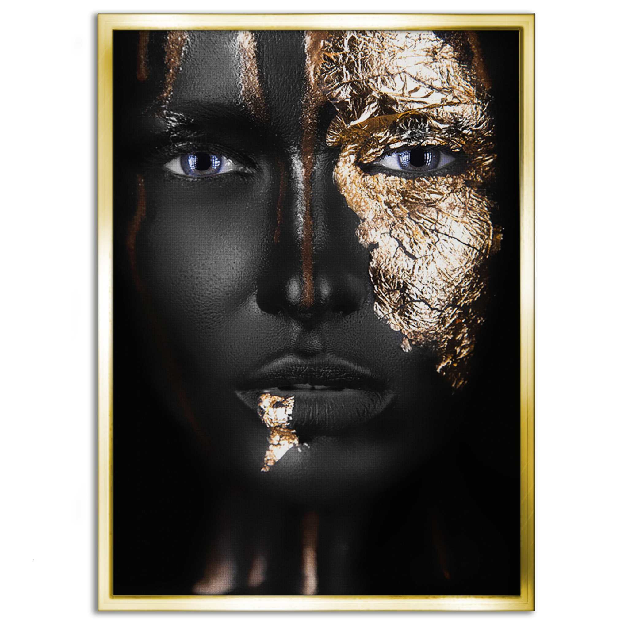 Golden Face I - Leinwandbild Luxuriös SimpleCanvas Canvas