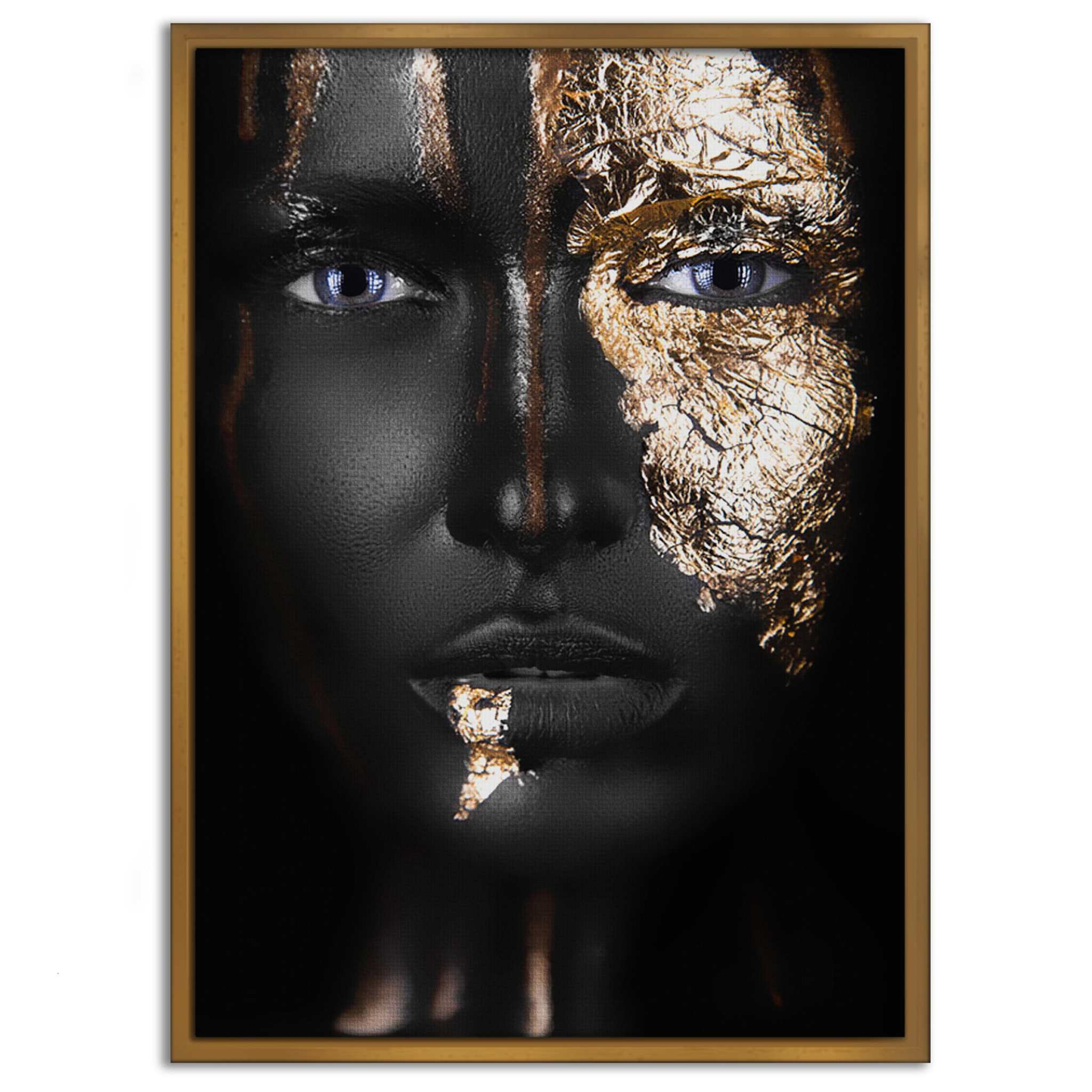 Golden Face I - Leinwandbild Luxuriös SimpleCanvas Canvas