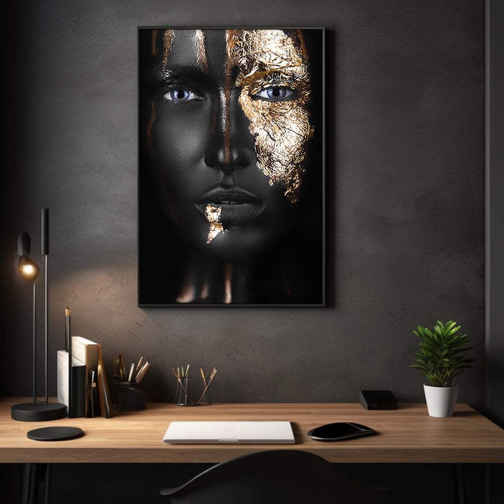 Golden Face I - Leinwandbild Luxuriös SimpleCanvas Canvas