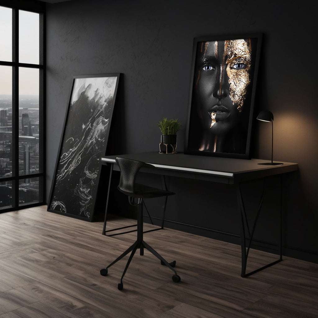 Golden Face I - Leinwandbild Luxuriös SimpleCanvas Canvas