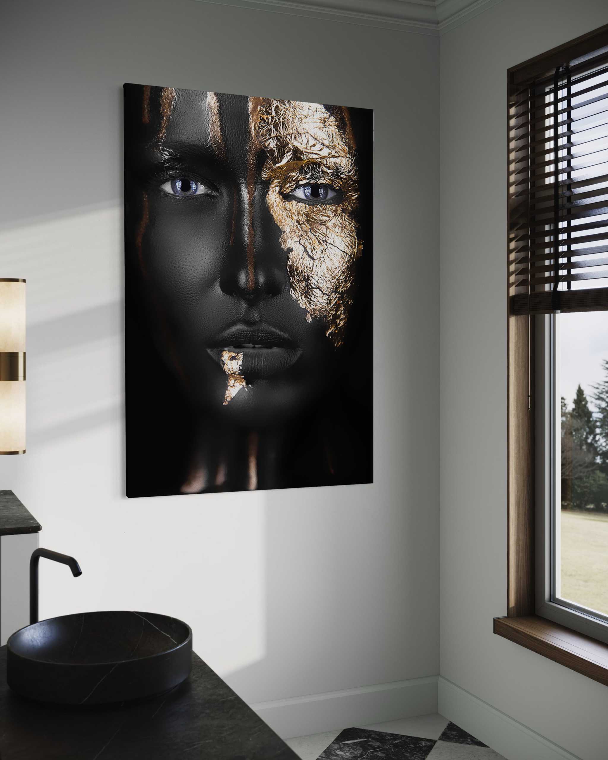 Golden Face I - Leinwandbild Luxuriös SimpleCanvas Canvas