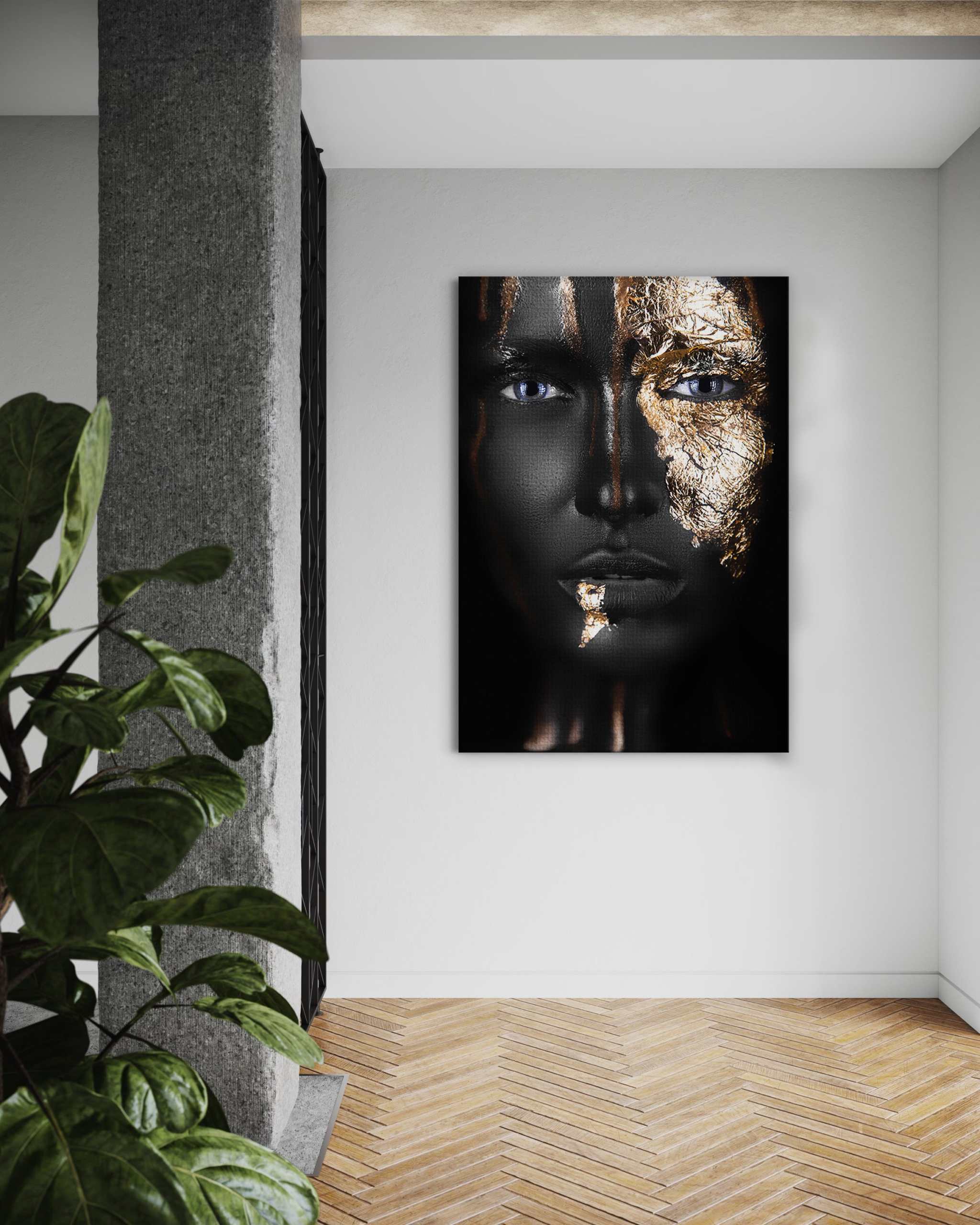 Golden Face I - Leinwandbild Luxuriös SimpleCanvas Canvas