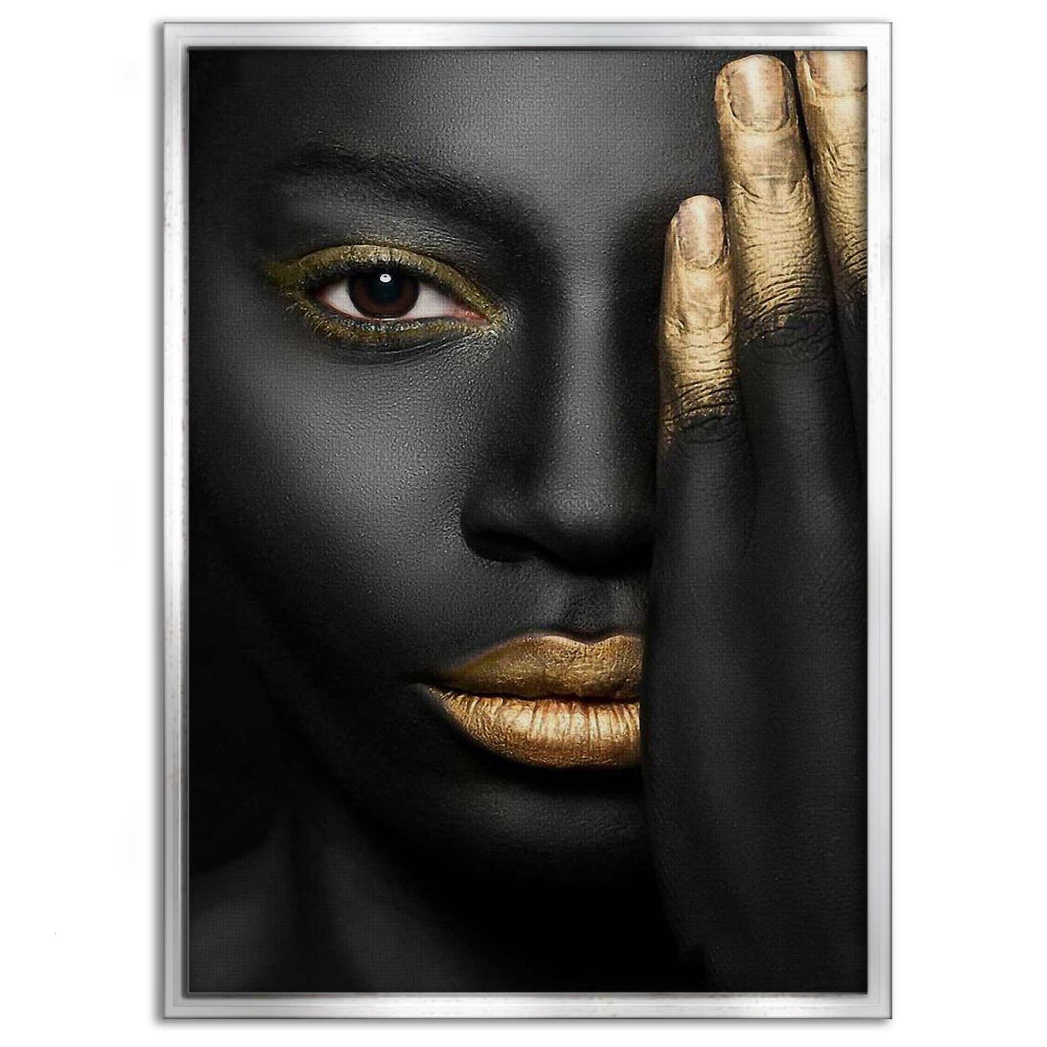 Golden Face II - Leinwandbild Luxuriös SimpleCanvas Canvas