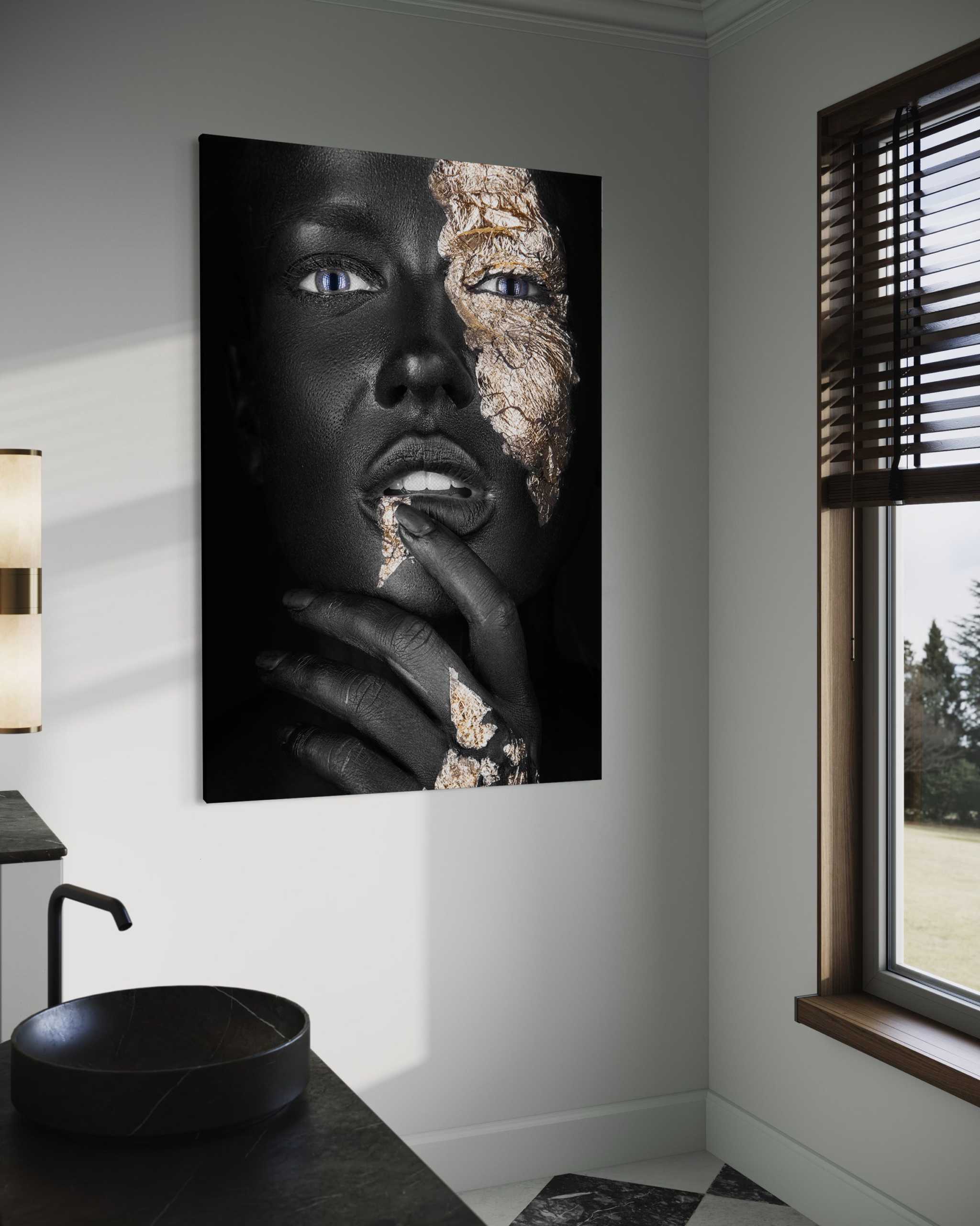 Golden Face IV - Leinwandbild Luxuriös SimpleCanvas Canvas