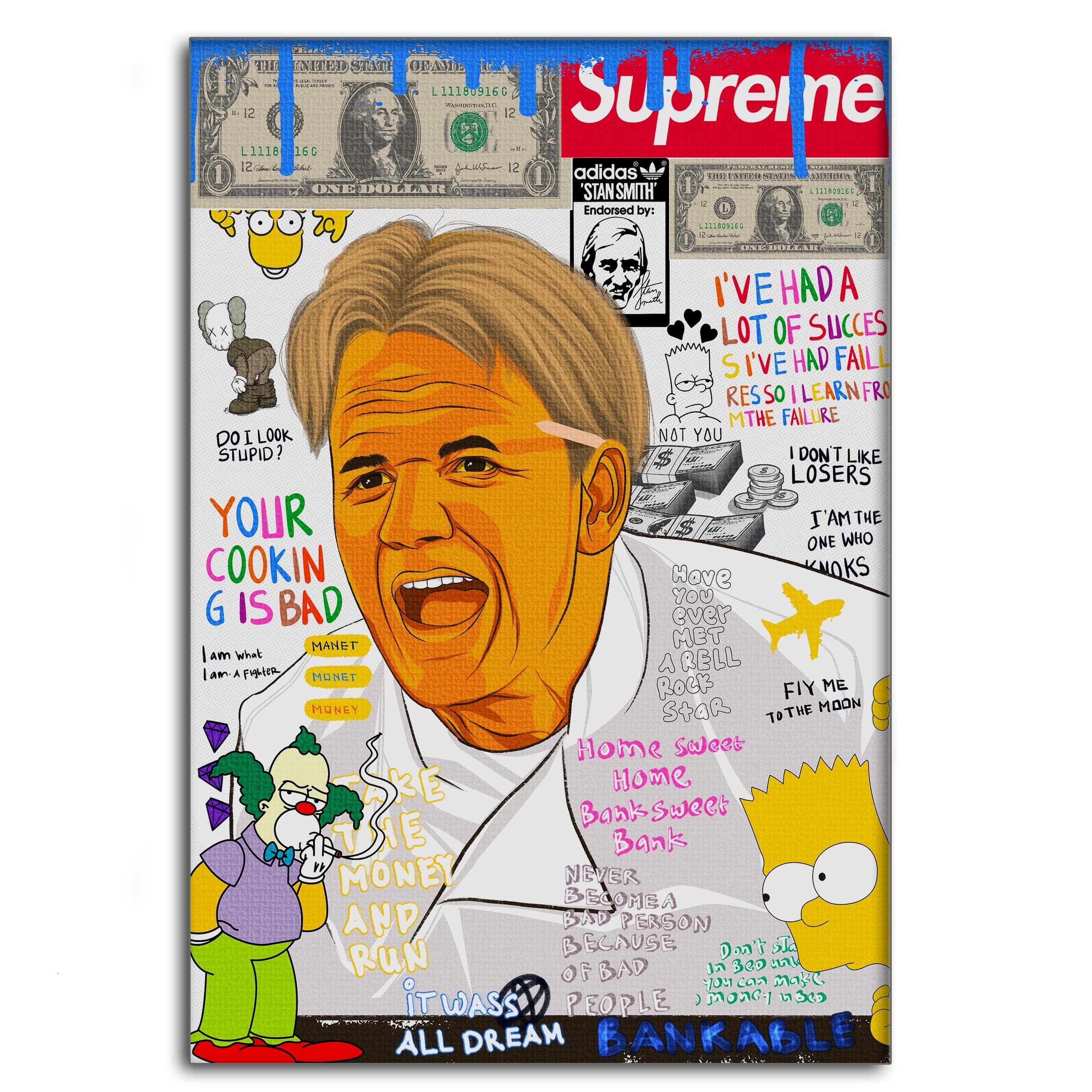 Gordon Ramsay - Leinwandbild Pop Art Mildwords Canvas