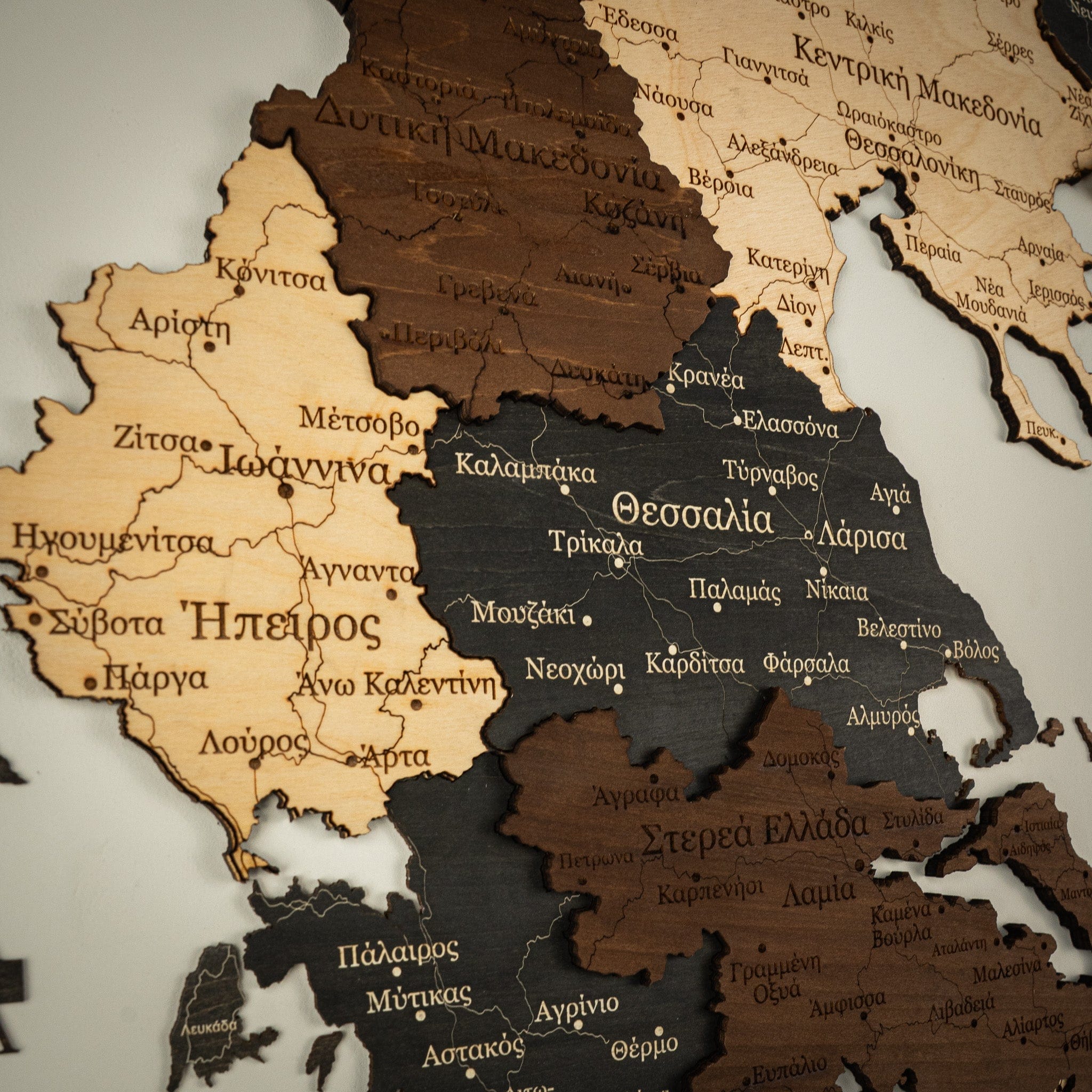 Griechenland 3D Holzkarte The5thFlavour 3D Wooden Country Maps