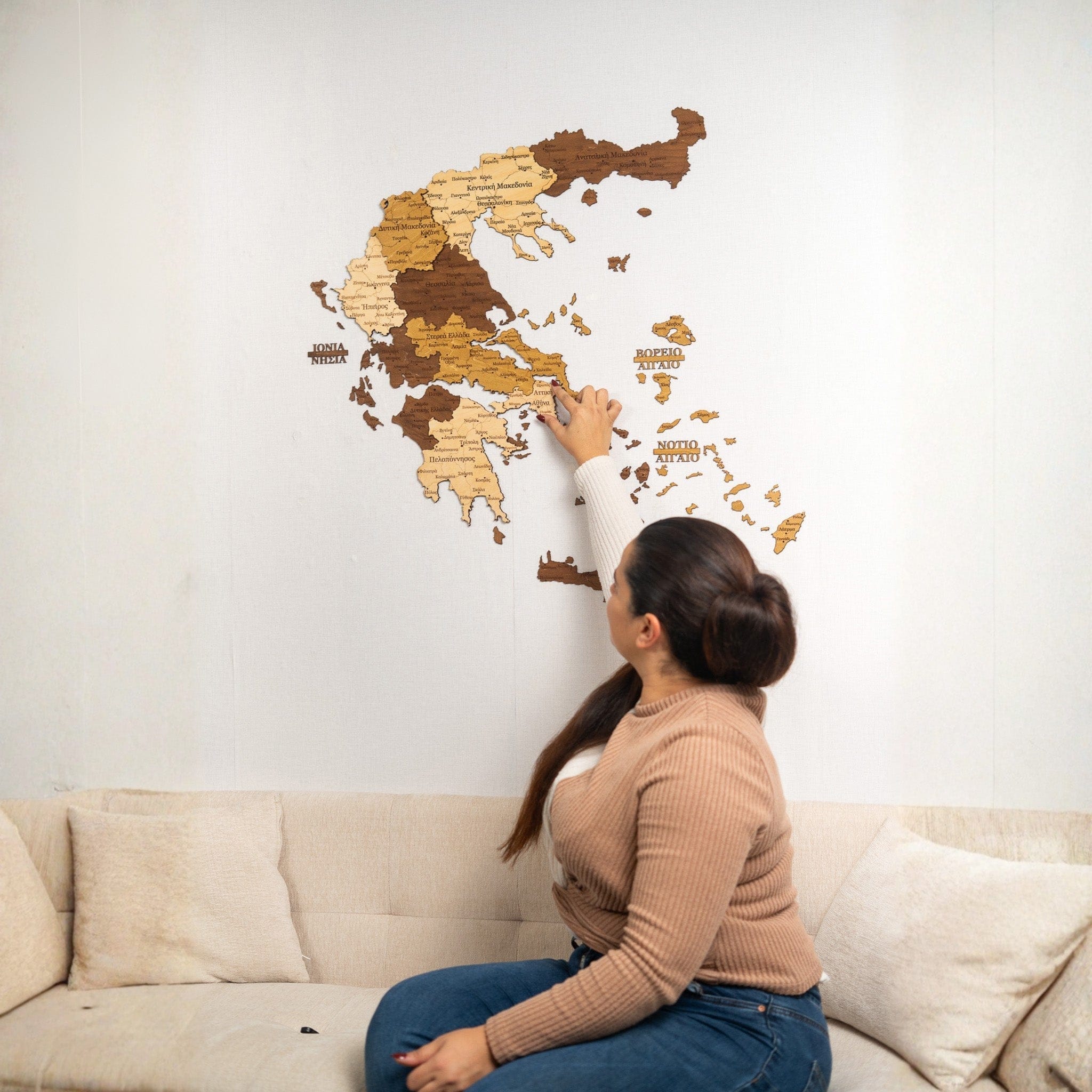 Griechenland 3D Holzkarte The5thFlavour 3D Wooden Country Maps