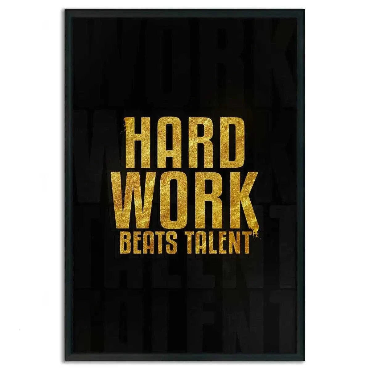 Hard Work Beats Talent - Leinwandbild Motivation SimpleCanvas Canvas