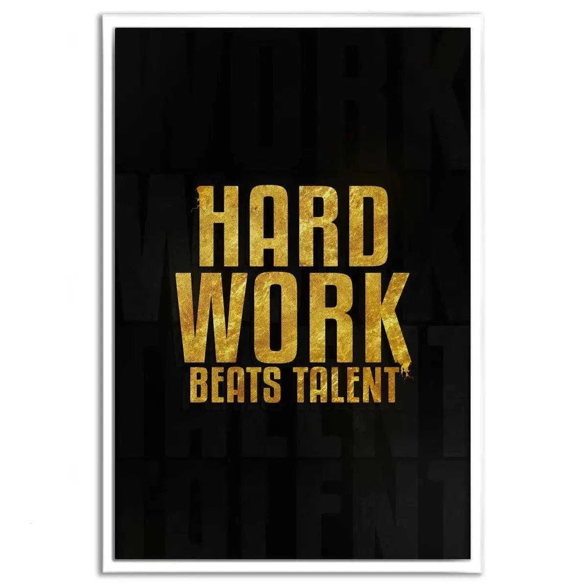 Hard Work Beats Talent - Leinwandbild Motivation SimpleCanvas Canvas