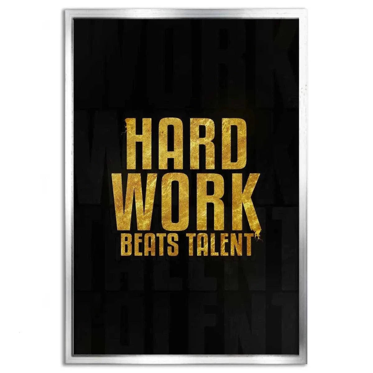 Hard Work Beats Talent - Leinwandbild Motivation SimpleCanvas Canvas
