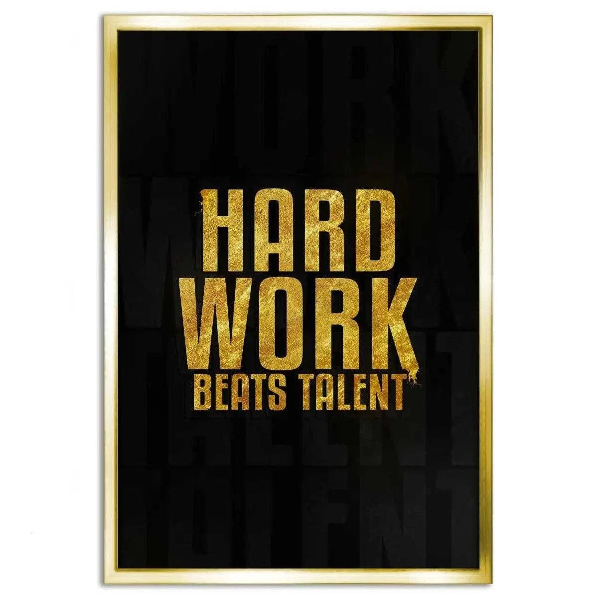 Hard Work Beats Talent - Leinwandbild Motivation SimpleCanvas Canvas