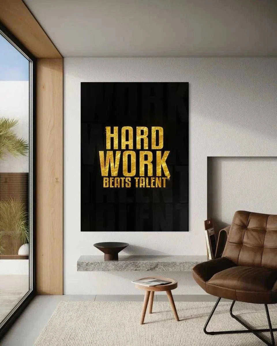 Hard Work Beats Talent - Leinwandbild Motivation SimpleCanvas Canvas
