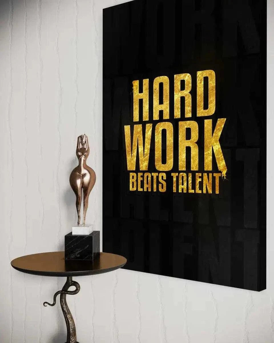 Hard Work Beats Talent - Leinwandbild Motivation SimpleCanvas Canvas