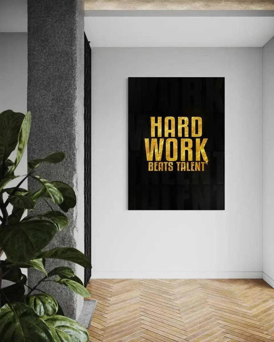 Hard Work Beats Talent - Leinwandbild Motivation SimpleCanvas Canvas