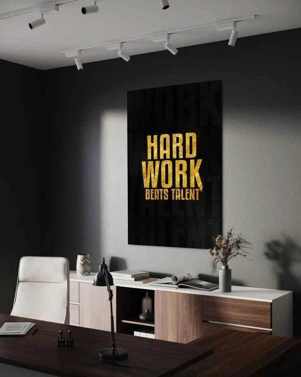 Hard Work Beats Talent - Leinwandbild Motivation SimpleCanvas Canvas