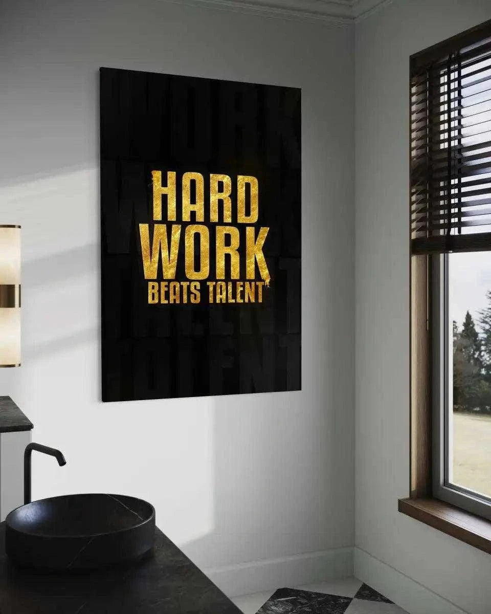 Hard Work Beats Talent - Leinwandbild Motivation SimpleCanvas Canvas