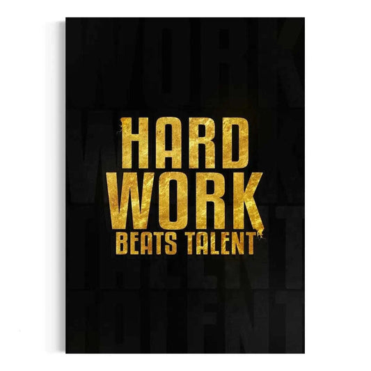 Hard Work Beats Talent - Leinwandbild Motivation SimpleCanvas Canvas