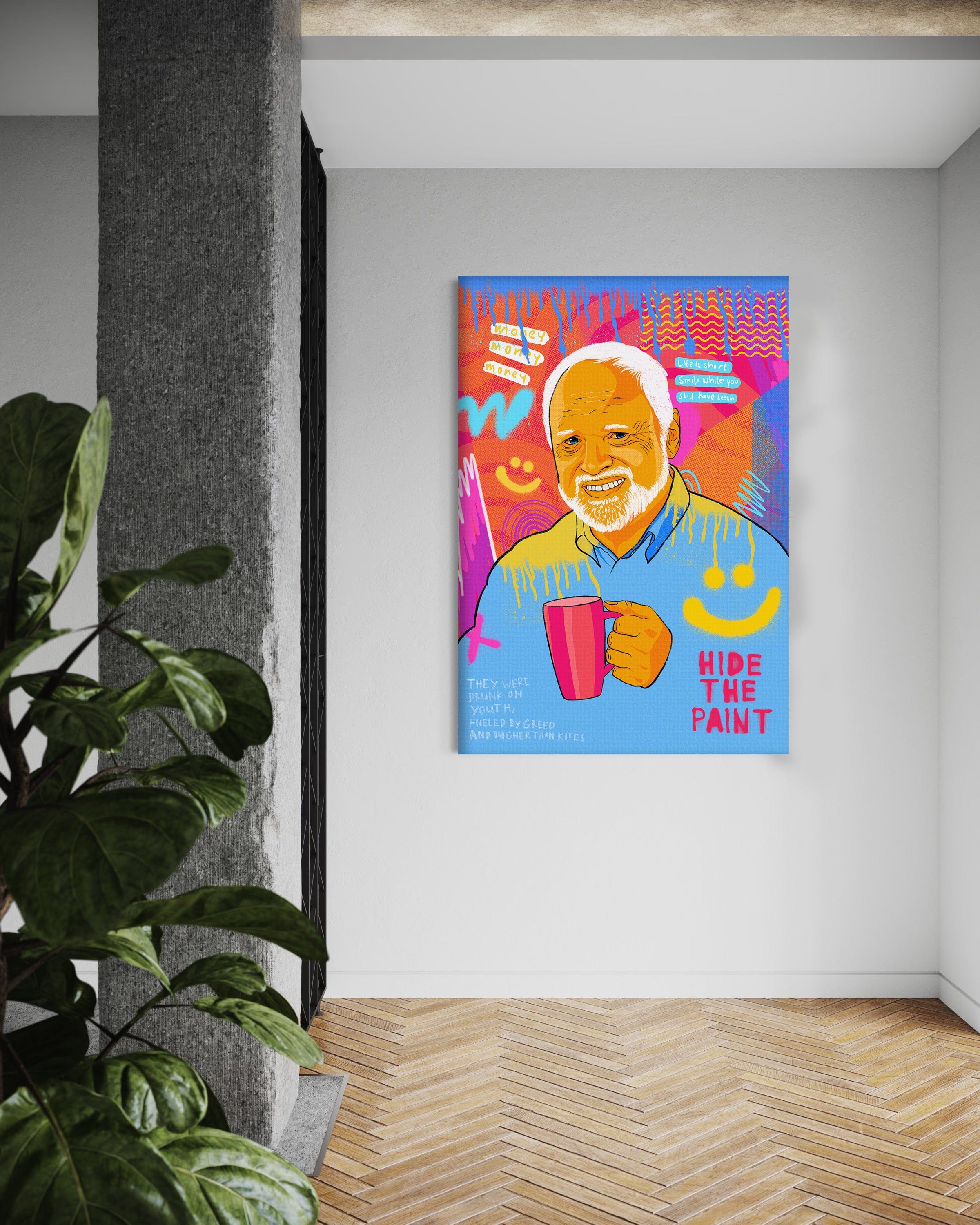 Harold Meme - Leinwandbild Pop Art Mildwords Canvas