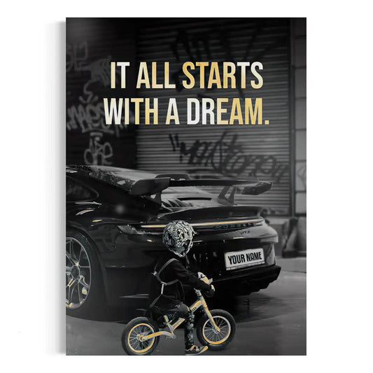 It all starts with a dream - Dein Wunschkennzeichen - Leinwandbild Motivation/Personalisierbar - - all starts with a dream canvas canvas dream wallpaper Foto auf Leinwand gestalten hard work beats talent It all starts with a dream - Dein Wunschkennzeichen - Leinwandbild Motivation/Personalisierbar It all starts with a dream porsche leinwandbilder leinwandbilder motivation leinwanddeko luxury canvas motivation canvas motivation wandbild wall art wandbilder