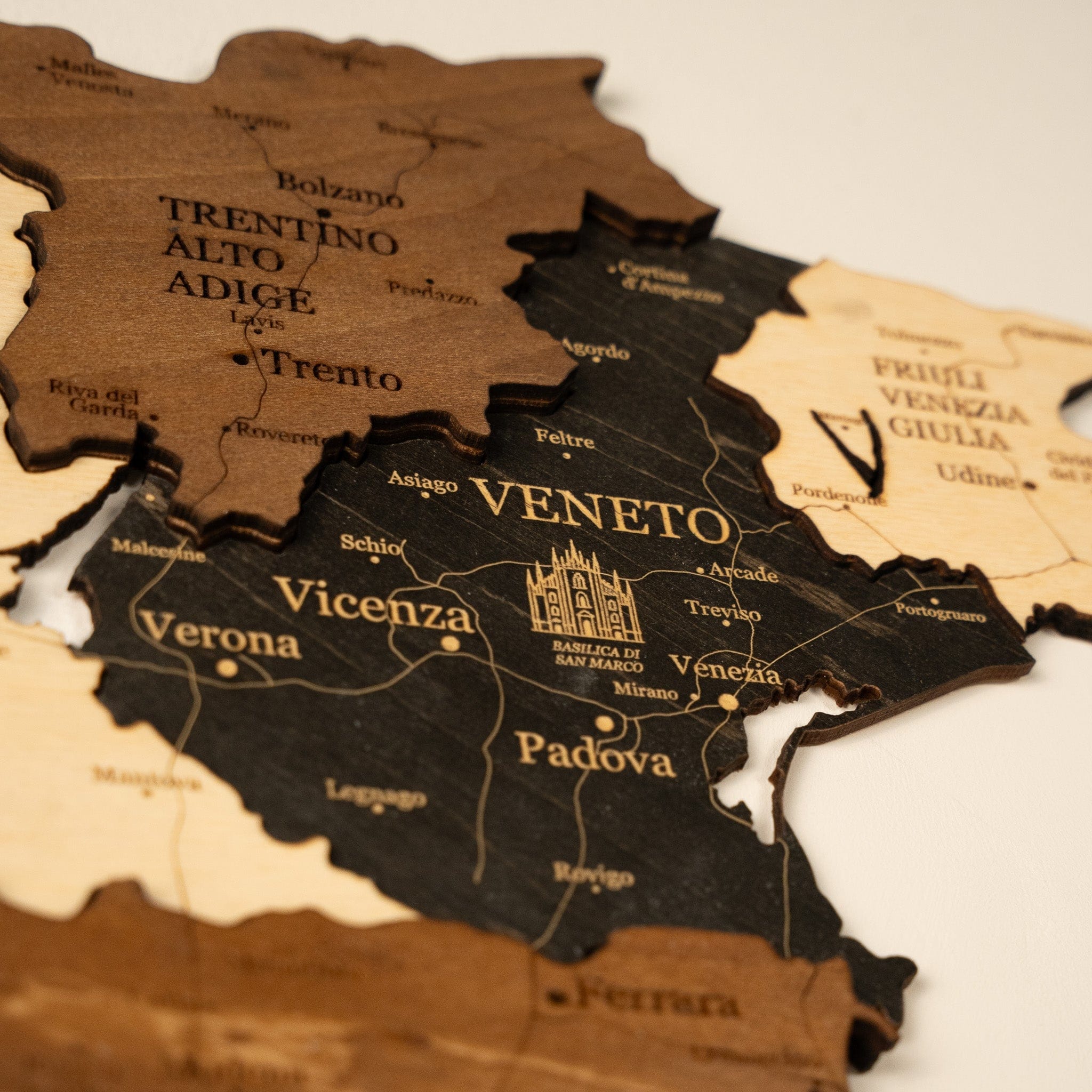 Italien 3D Holzkarte The5thFlavour 3D Wooden Country Maps