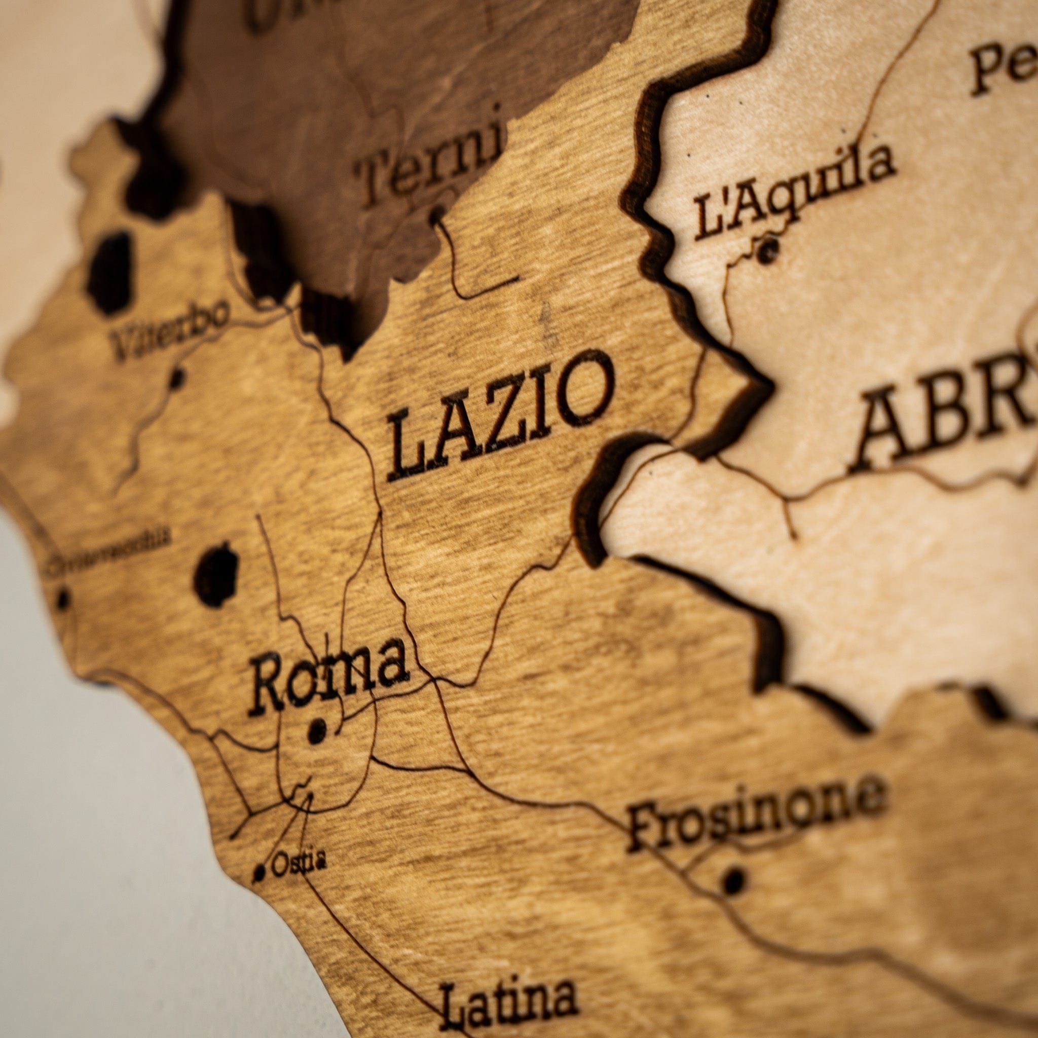 Italien 3D Holzkarte The5thFlavour 3D Wooden Country Maps