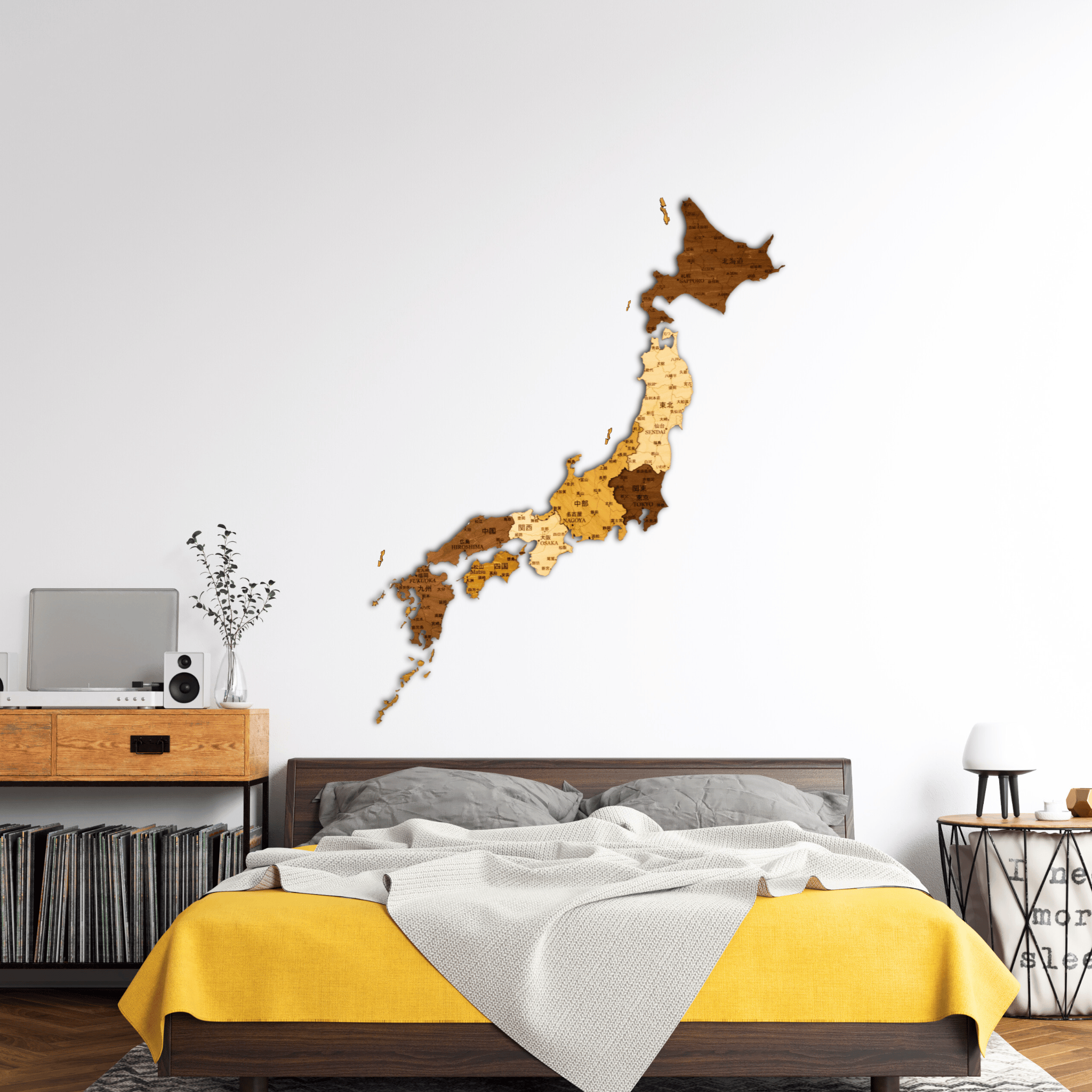 Japan 3D Holzkarte The5thFlavour 3D Wooden Country Maps