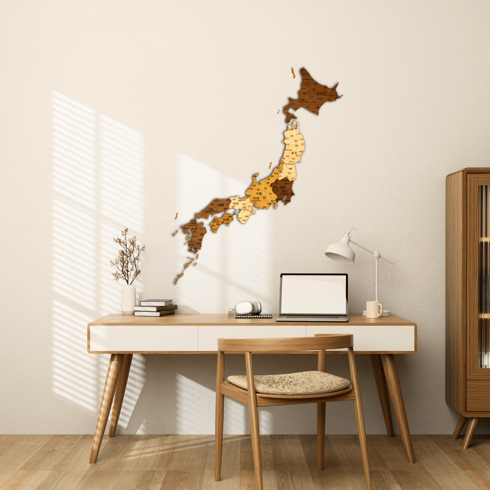 Japan 3D Holzkarte The5thFlavour 3D Wooden Country Maps