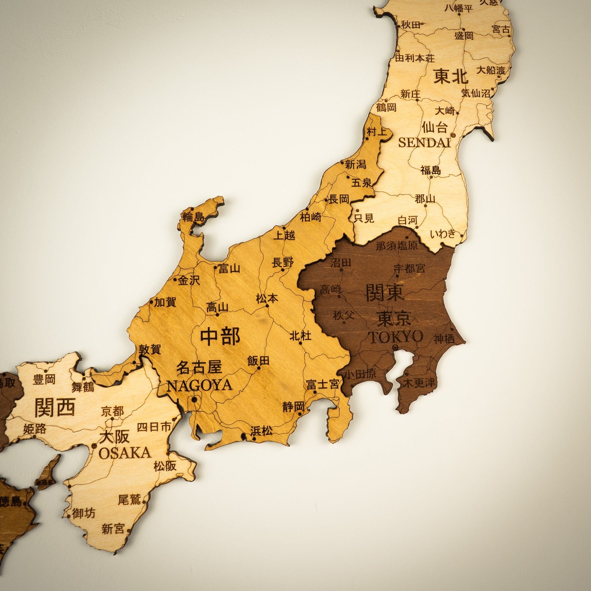 Japan 3D Holzkarte The5thFlavour 3D Wooden Country Maps