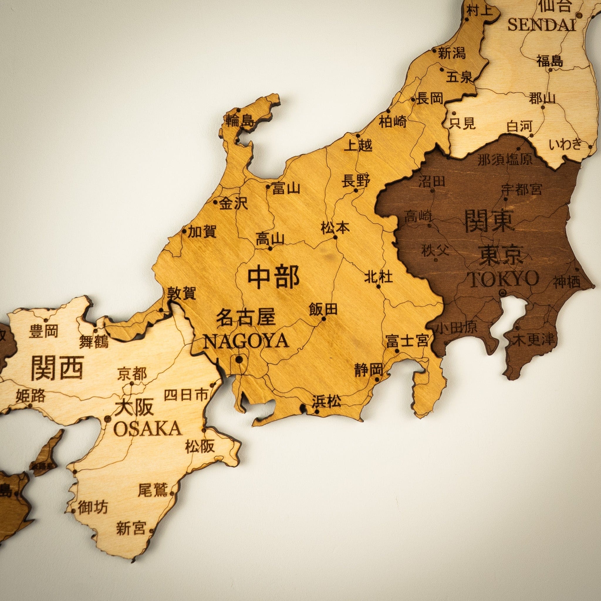Japan 3D Holzkarte The5thFlavour 3D Wooden Country Maps