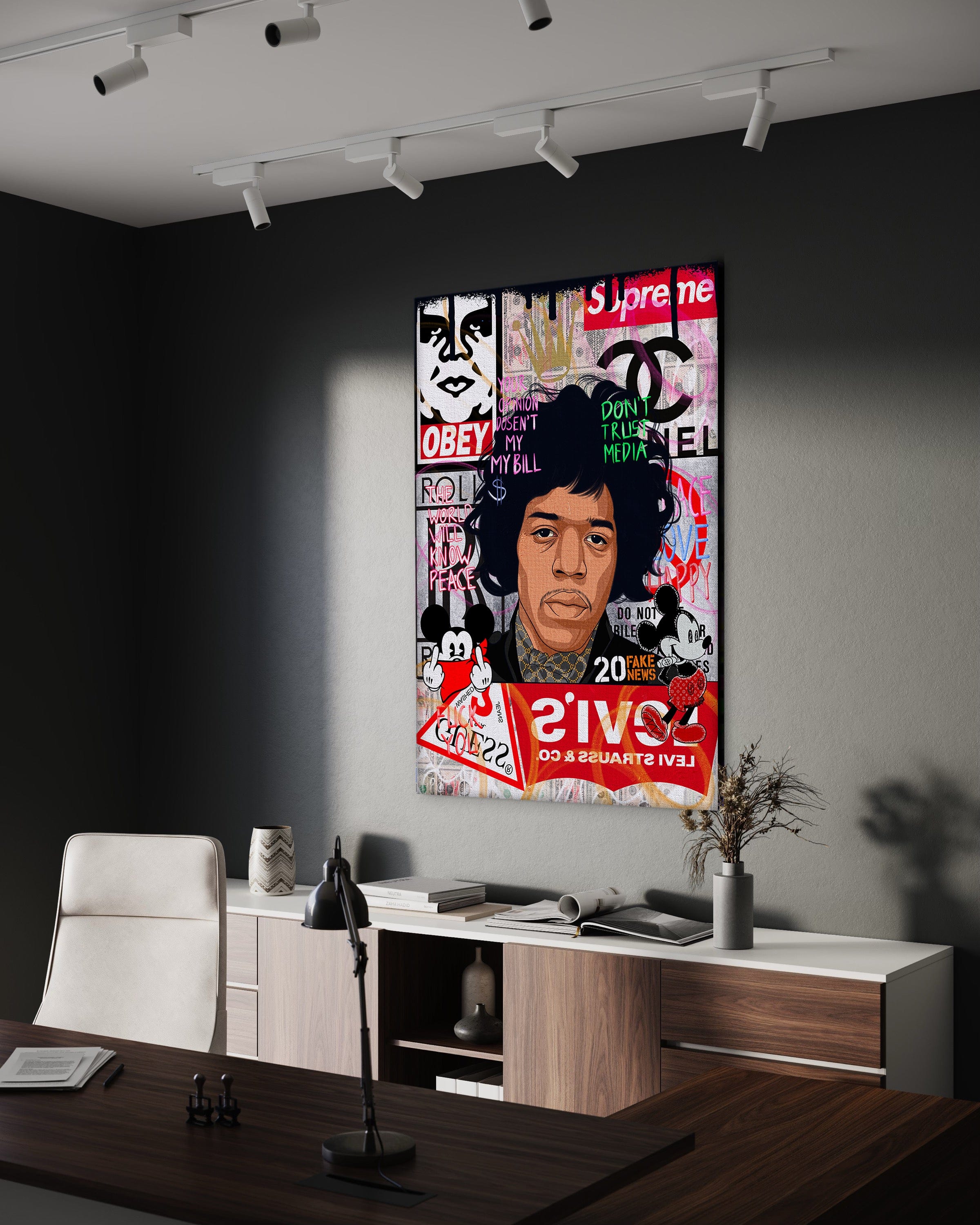 Jimmy Hendrix - Leinwandbild Pop Art Mildwords Canvas