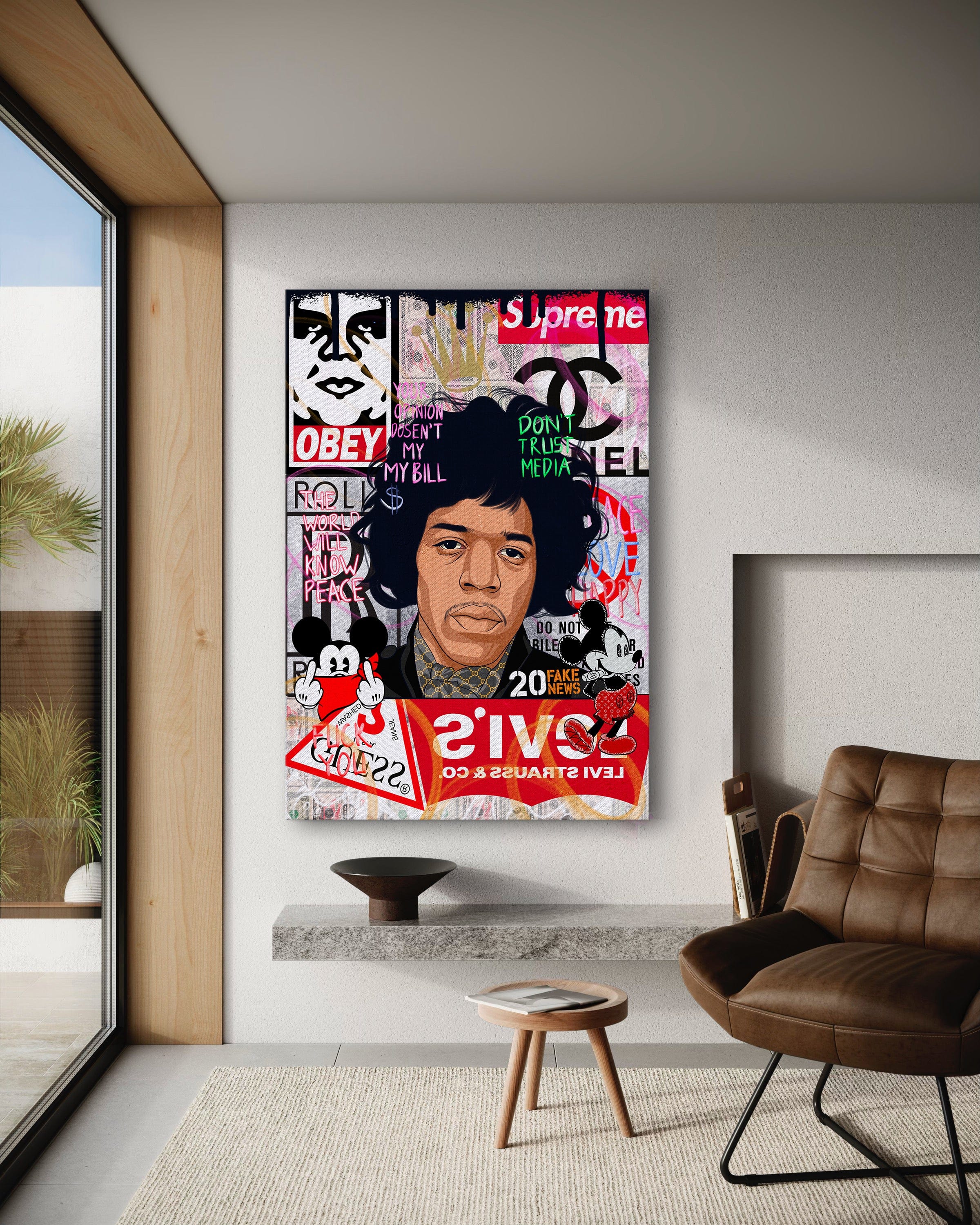 Jimmy Hendrix - Leinwandbild Pop Art Mildwords Canvas
