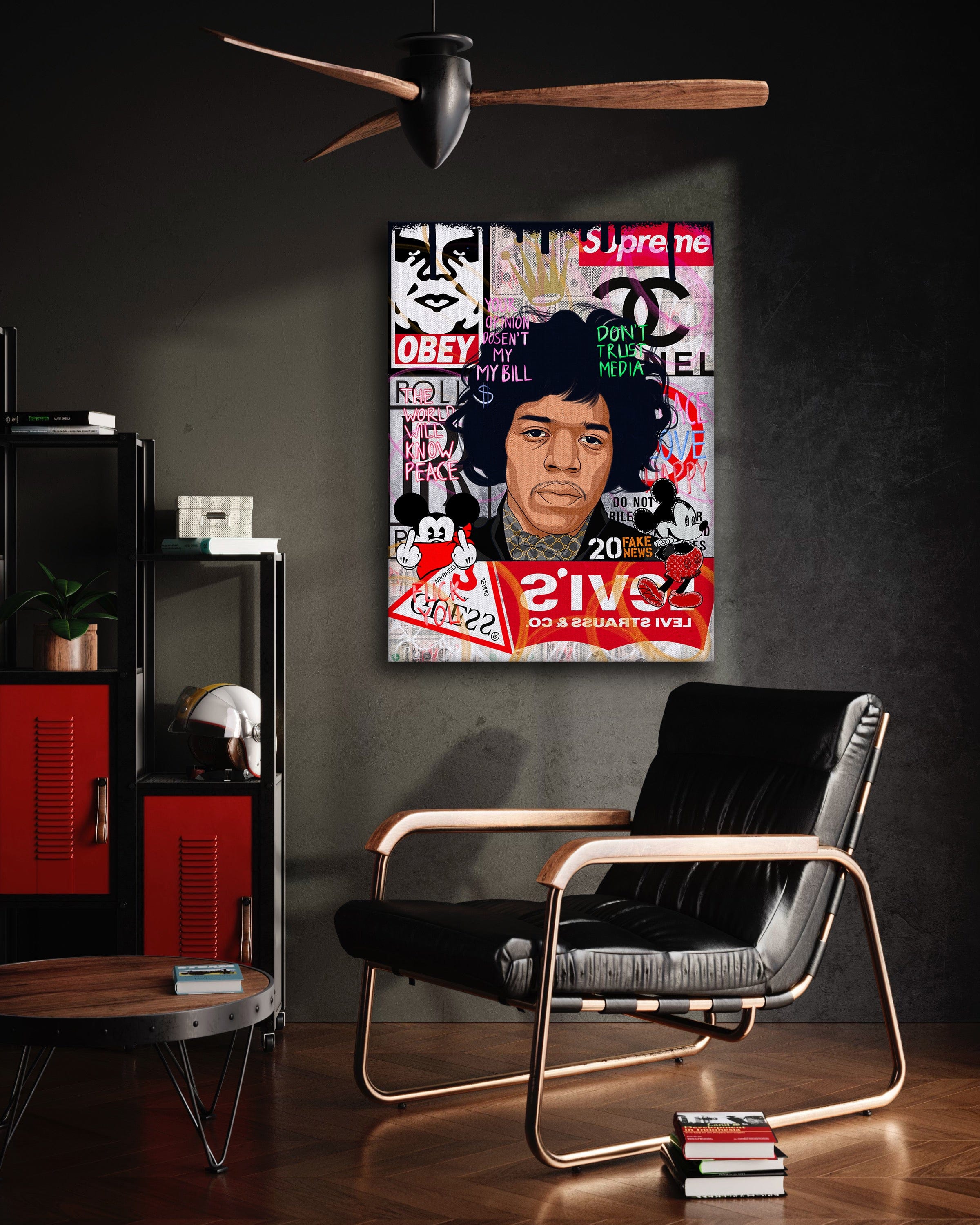 Jimmy Hendrix - Leinwandbild Pop Art Mildwords Canvas