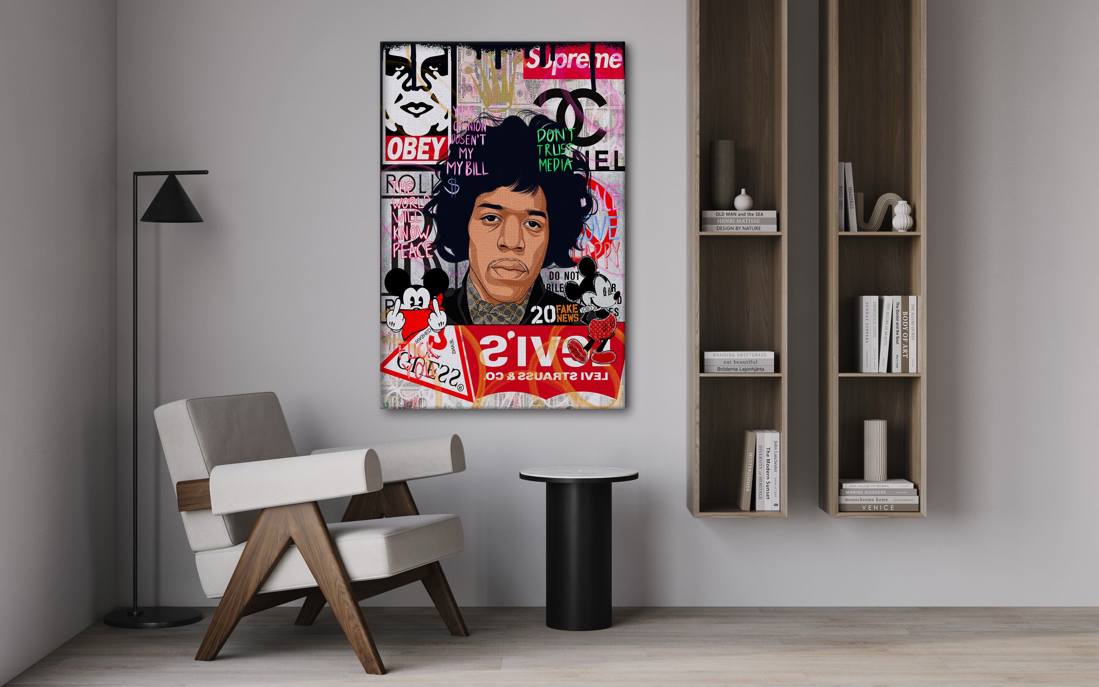 Jimmy Hendrix - Leinwandbild Pop Art Mildwords Canvas