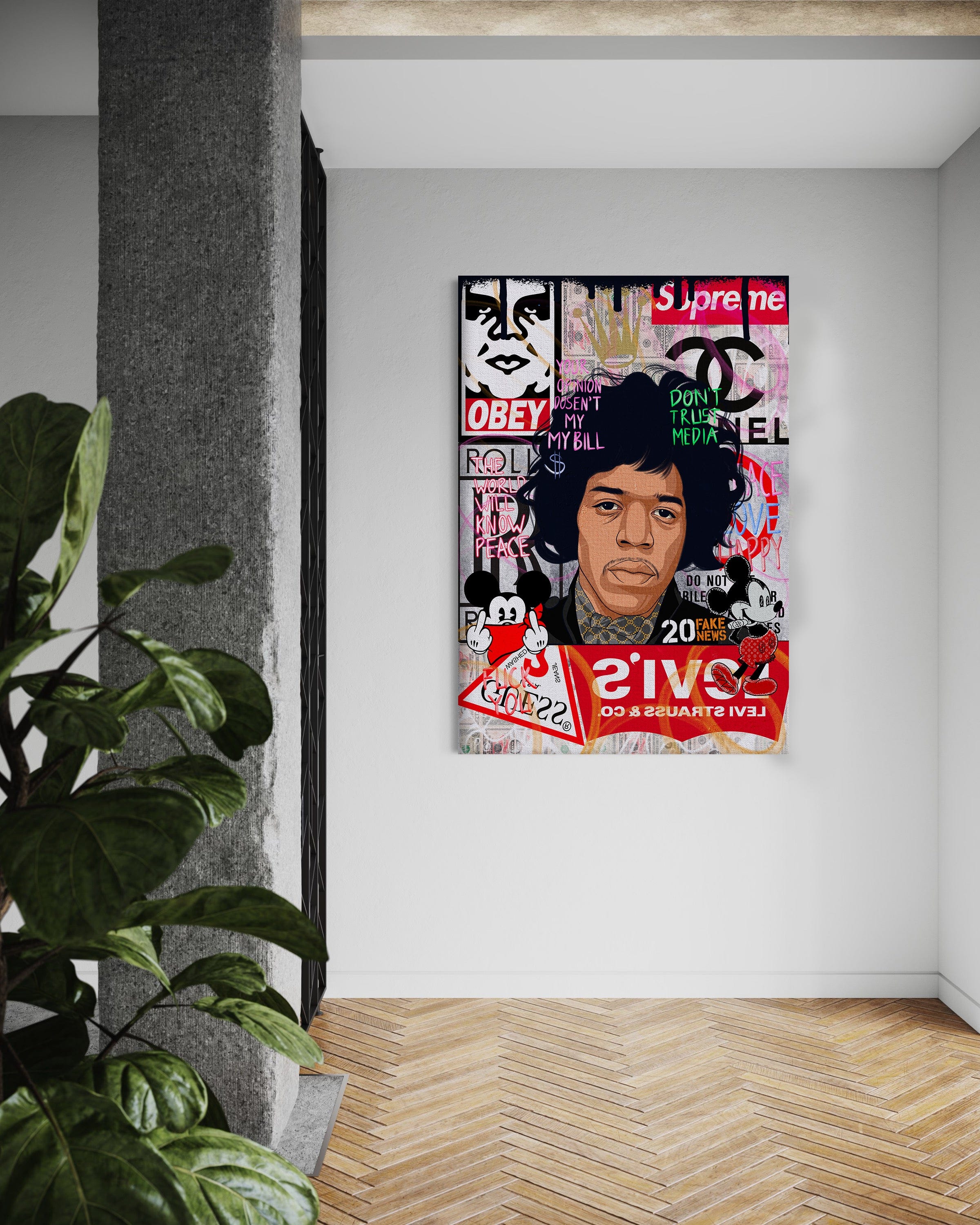 Jimmy Hendrix - Leinwandbild Pop Art Mildwords Canvas