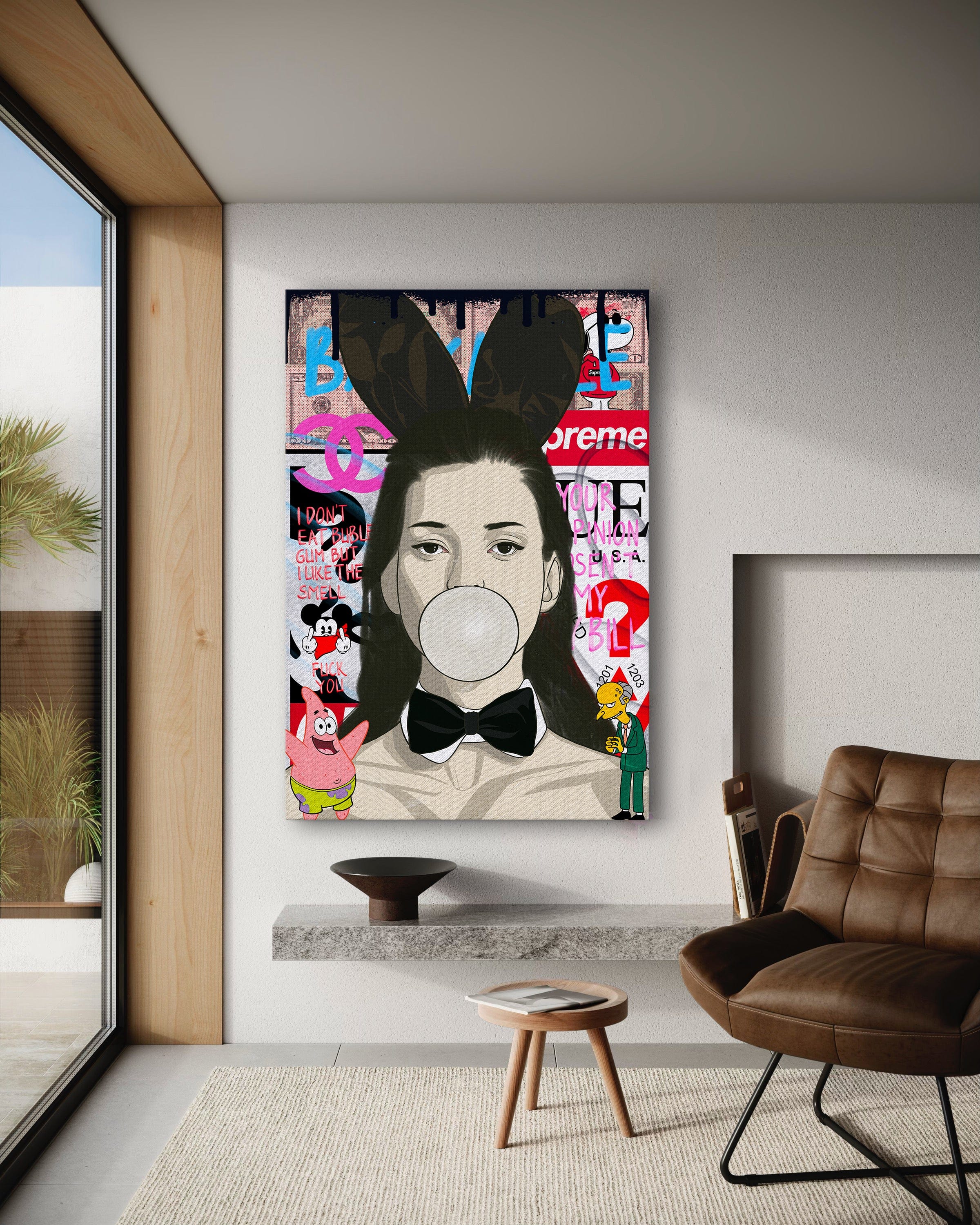 Kate Moss - Leinwandbild Pop Art Mildwords Canvas