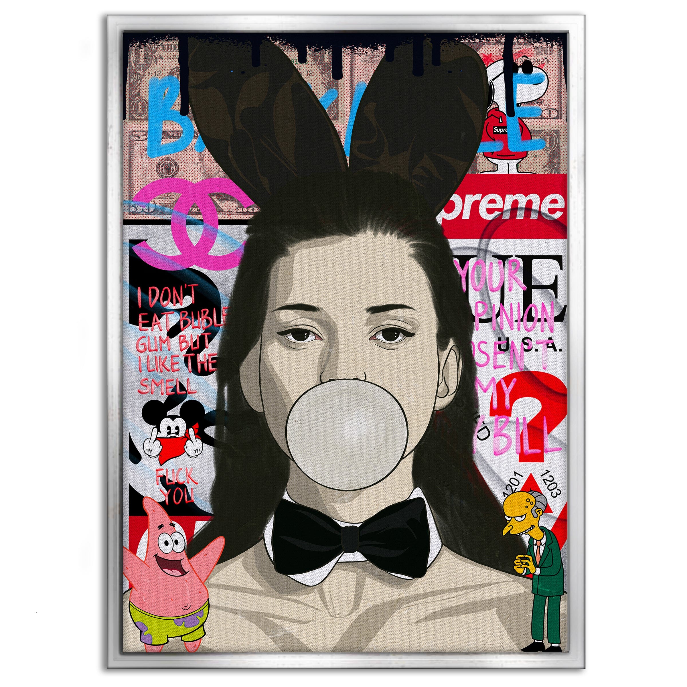 Kate Moss - Leinwandbild Pop Art Mildwords Canvas