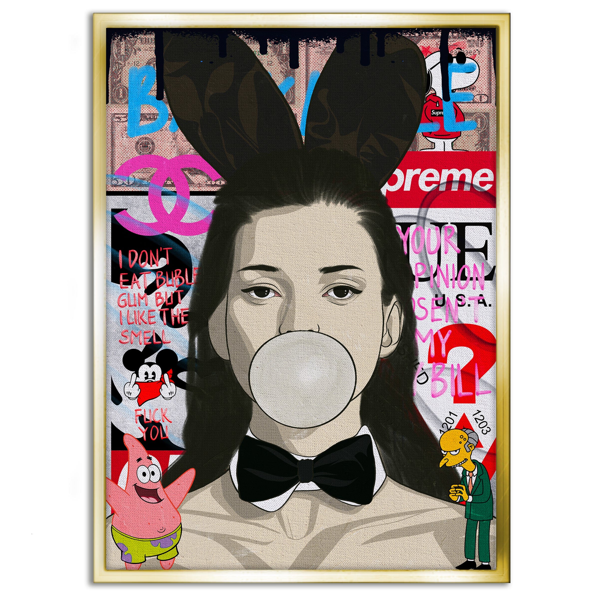 Kate Moss - Leinwandbild Pop Art Mildwords Canvas