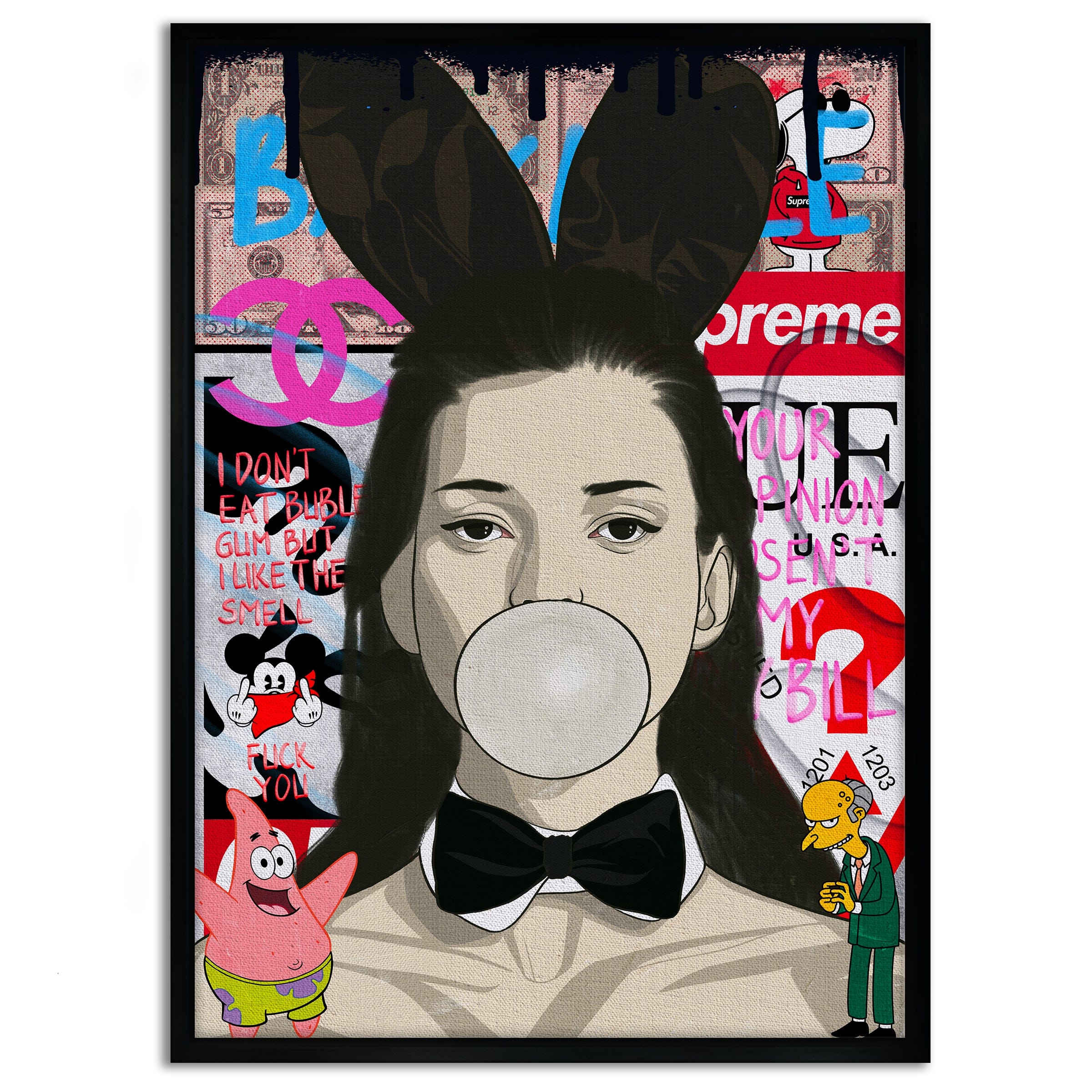 Kate Moss - Leinwandbild Pop Art Mildwords Canvas