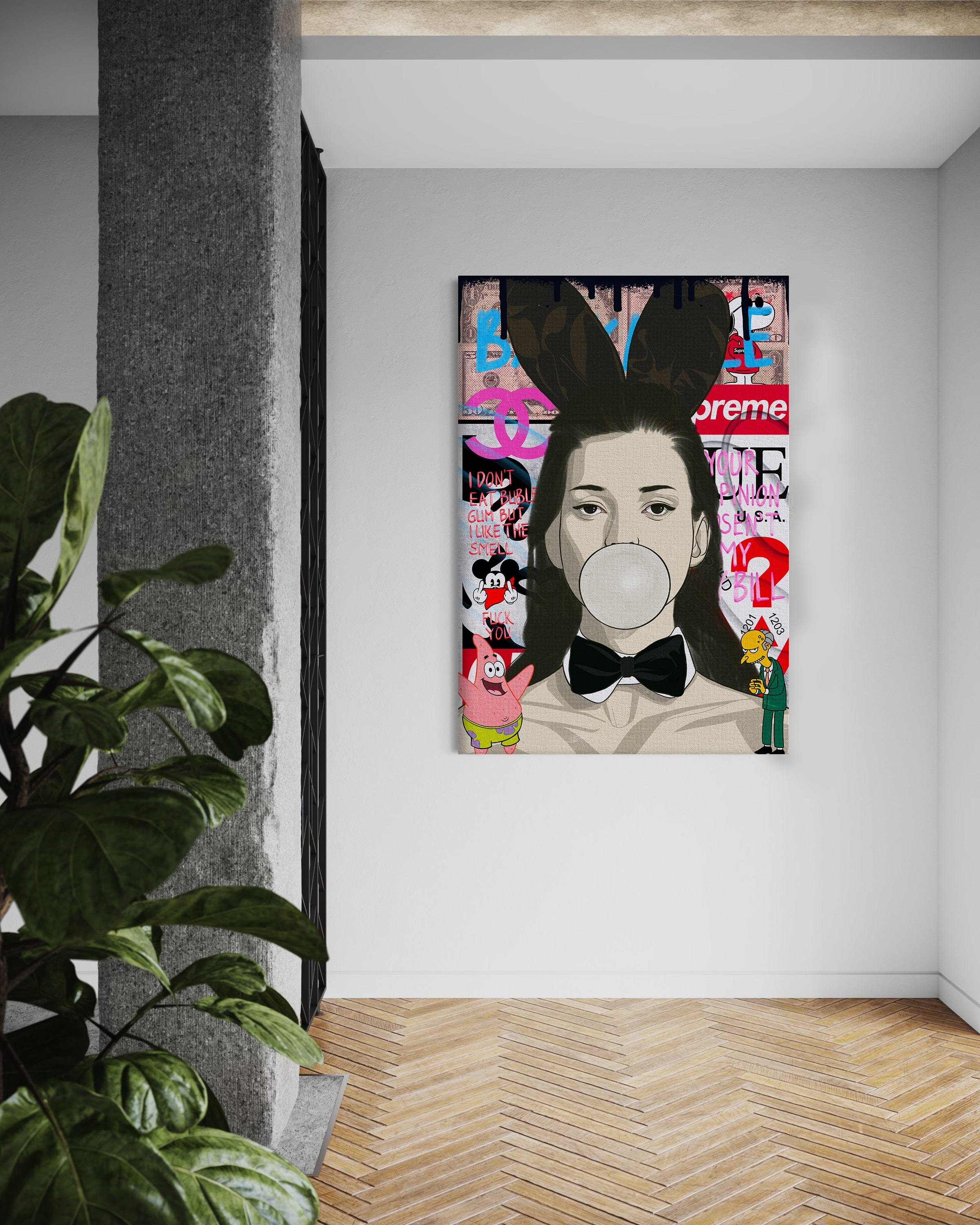 Kate Moss - Leinwandbild Pop Art Mildwords Canvas