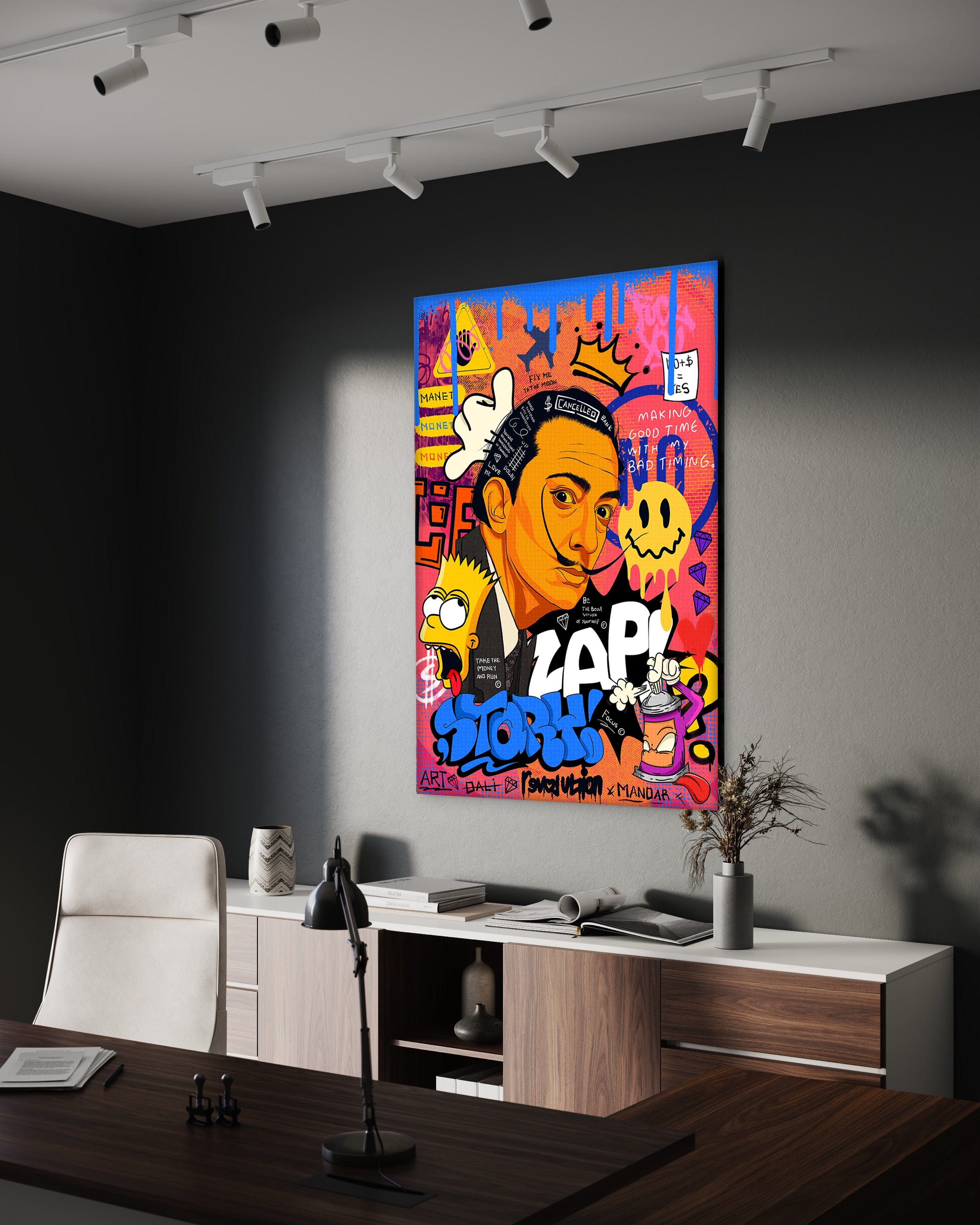 King Dali - Leinwandbild Pop Art Mildwords Canvas