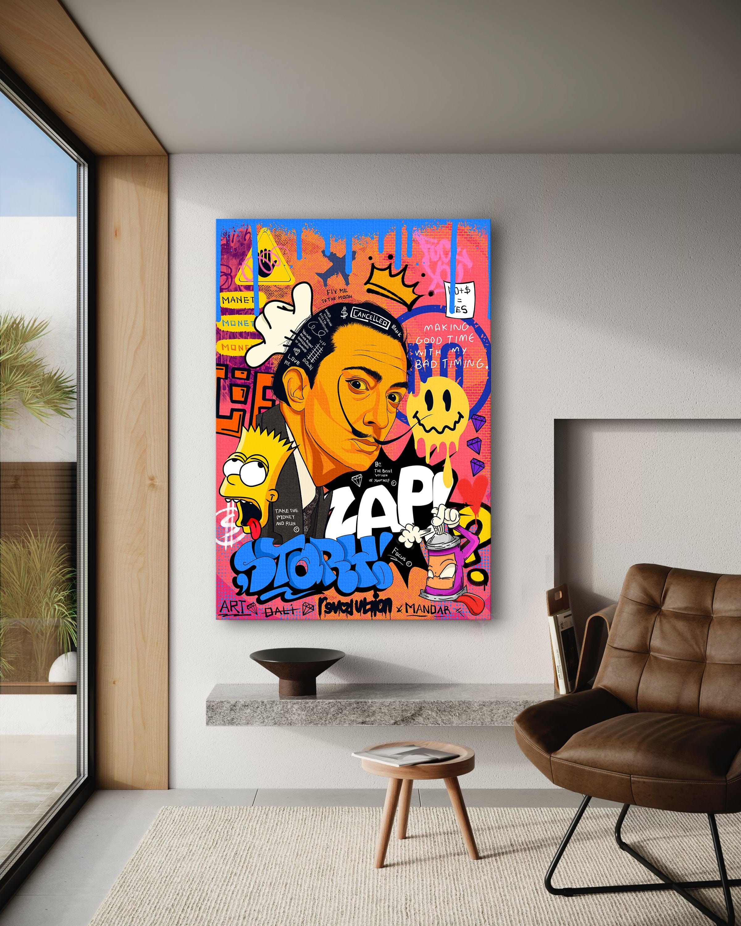 King Dali - Leinwandbild Pop Art Mildwords Canvas