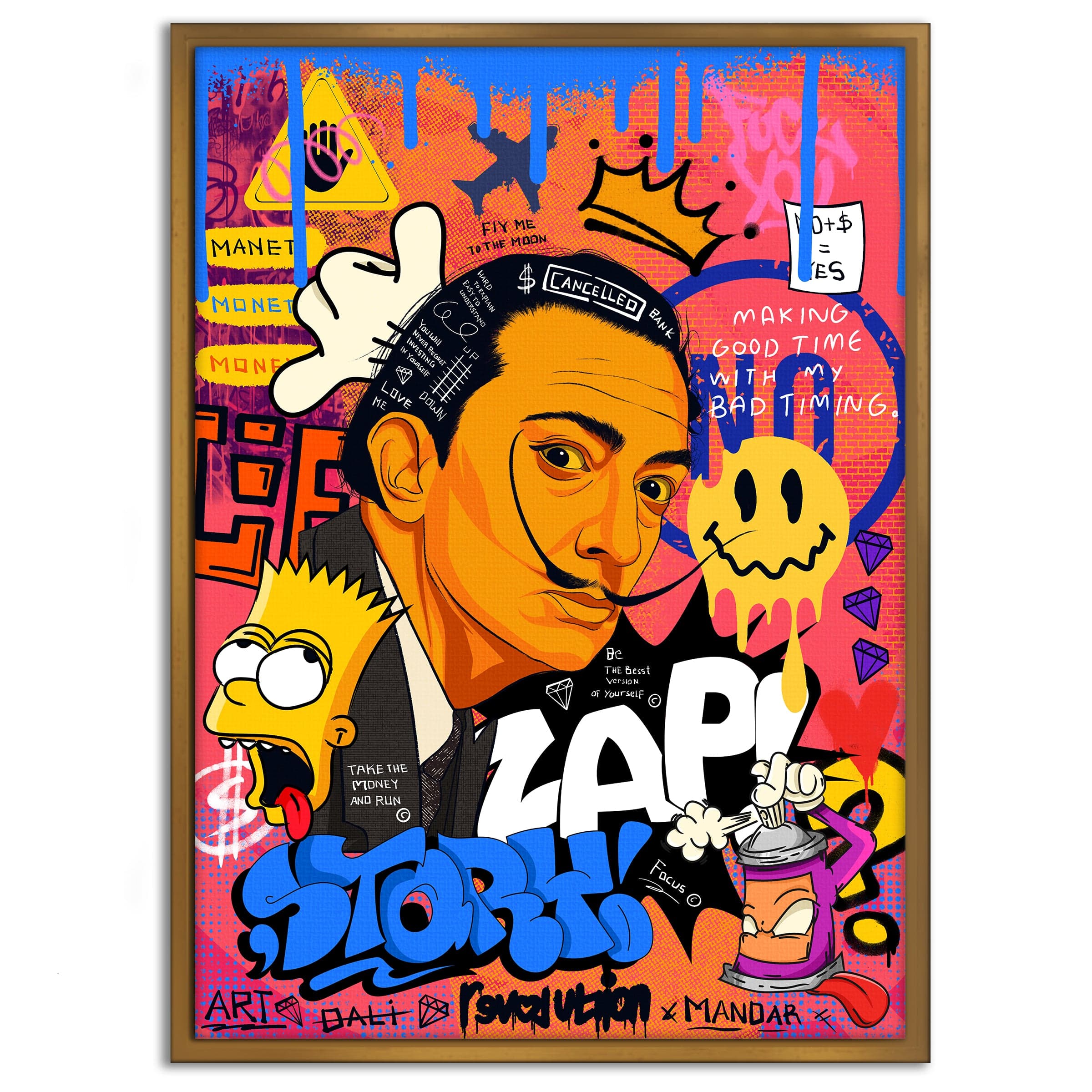 King Dali - Leinwandbild Pop Art Mildwords Canvas
