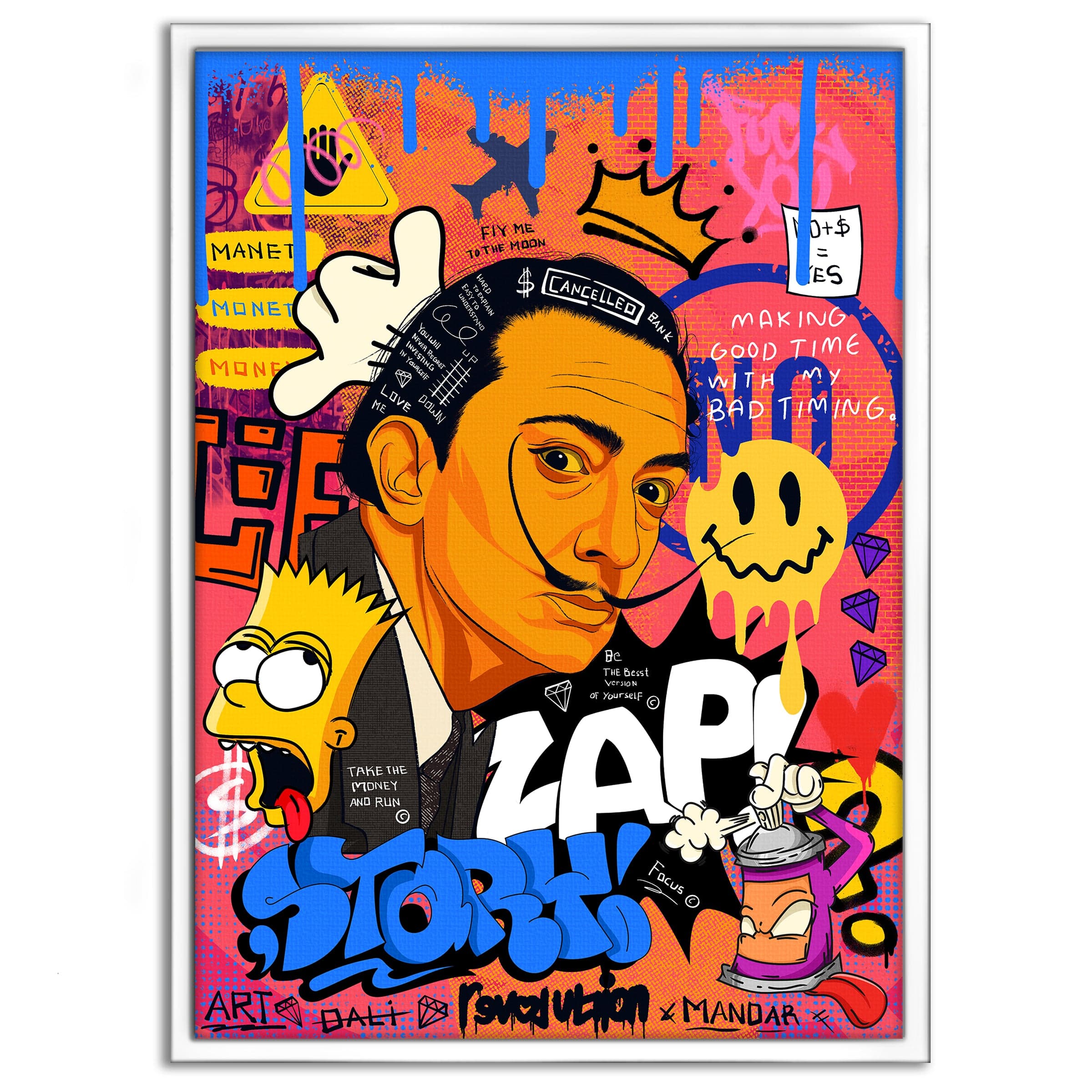 King Dali - Leinwandbild Pop Art Mildwords Canvas